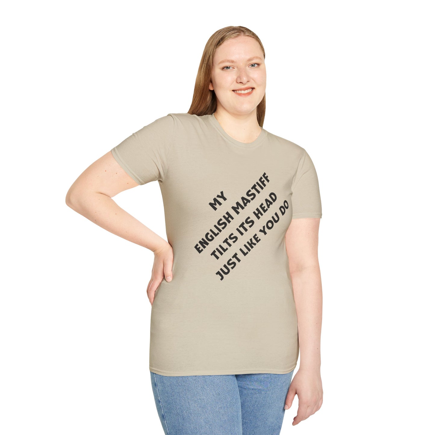 Funny English Mastiff Lover's Head Tilt Unisex T-Shirt