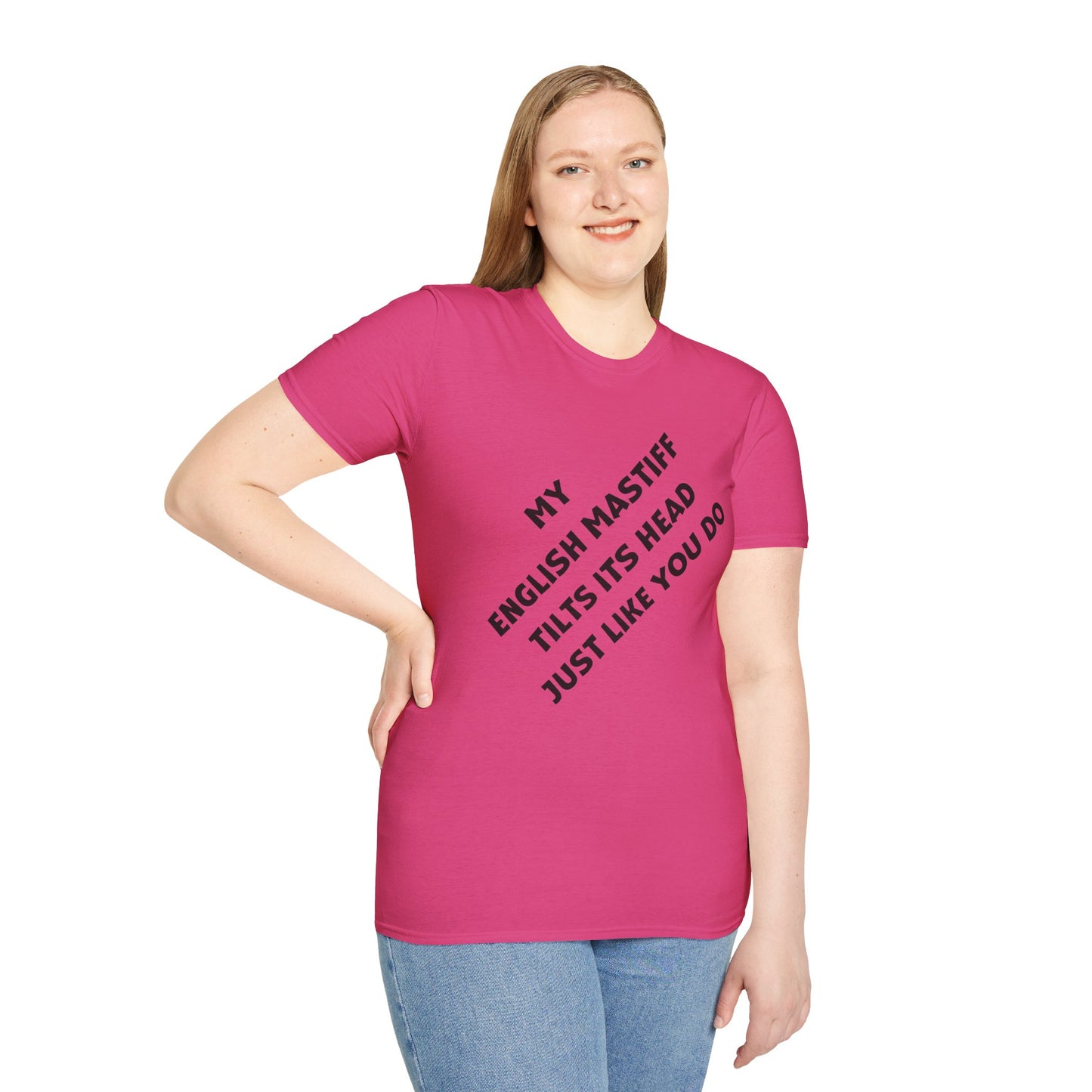 Funny English Mastiff Lover's Head Tilt Unisex T-Shirt