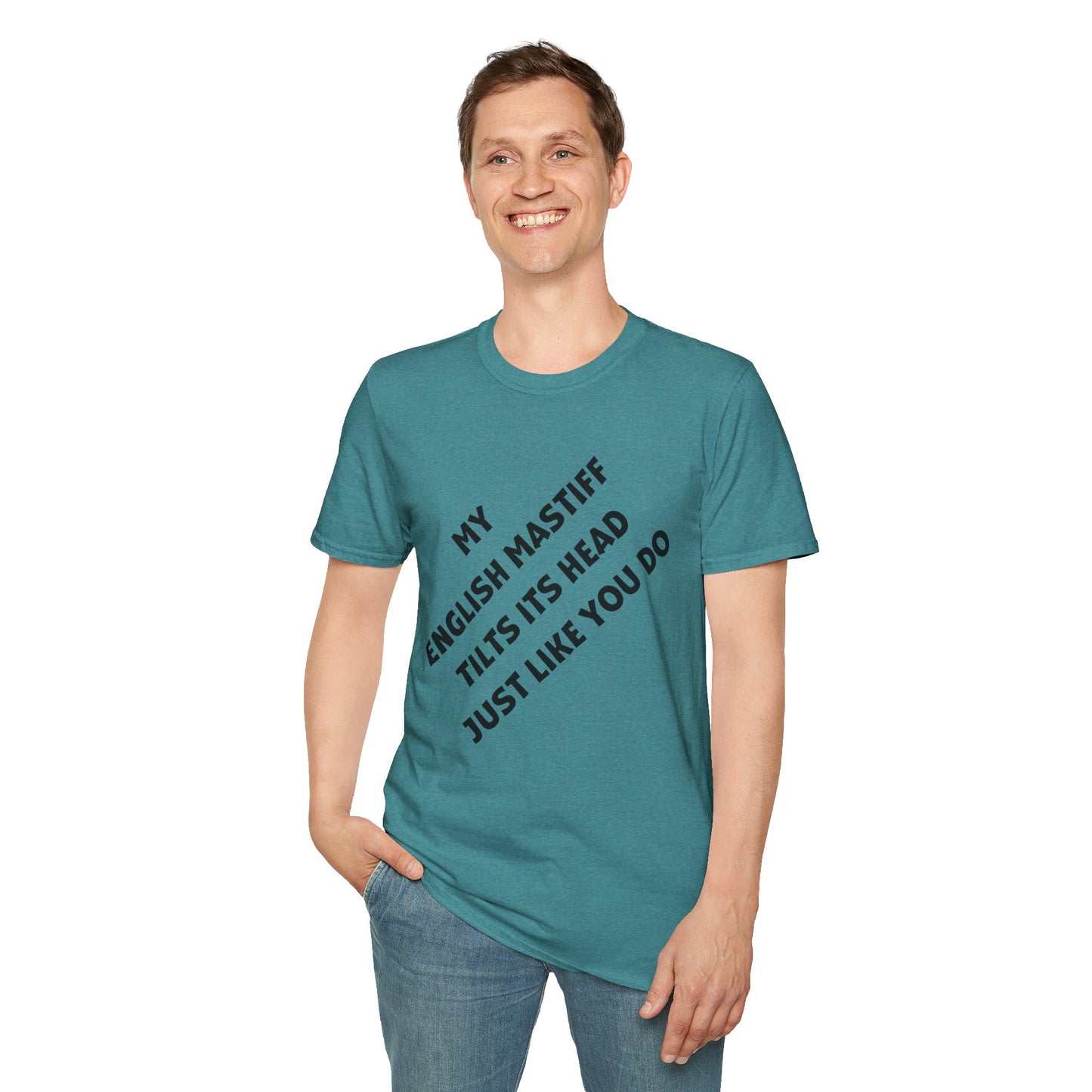 Funny English Mastiff Lover's Head Tilt Unisex T-Shirt