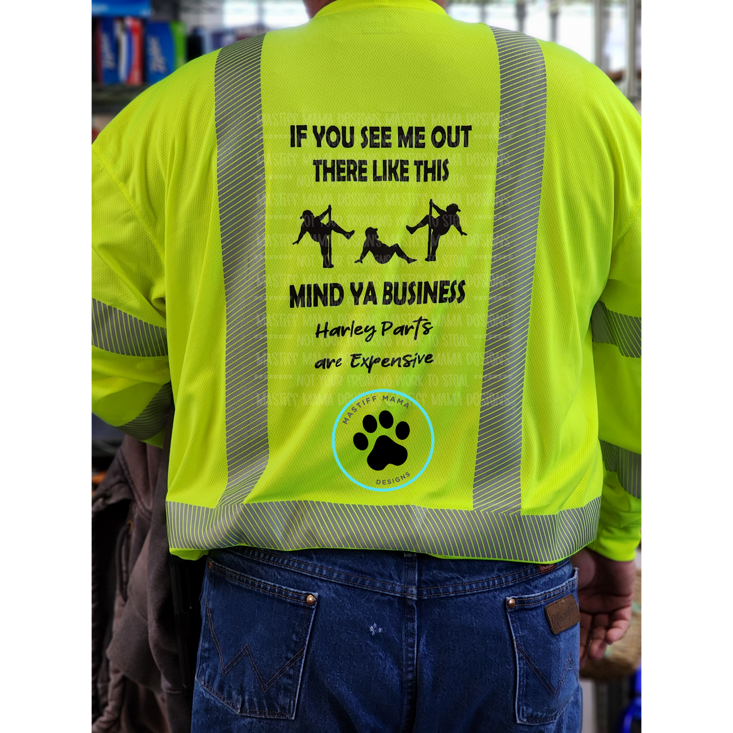 Custom Carhartt Work Shirts - Force High-Visibility Long Sleeve Class 3 Shirt Blue Collar - 7 Designs
