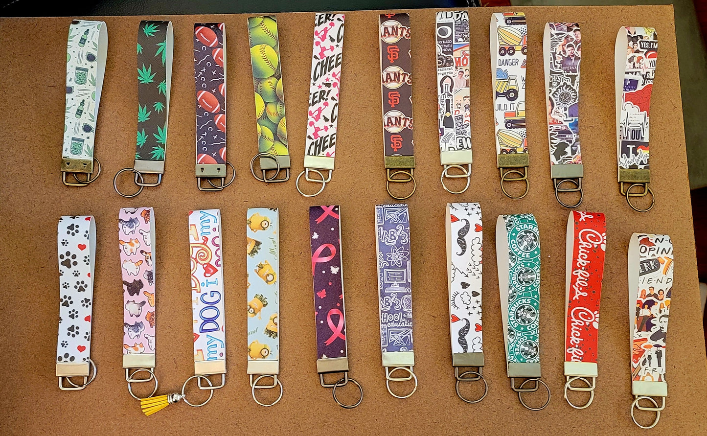 Faux Wristlet Keychains - 20 design options - limited quantities