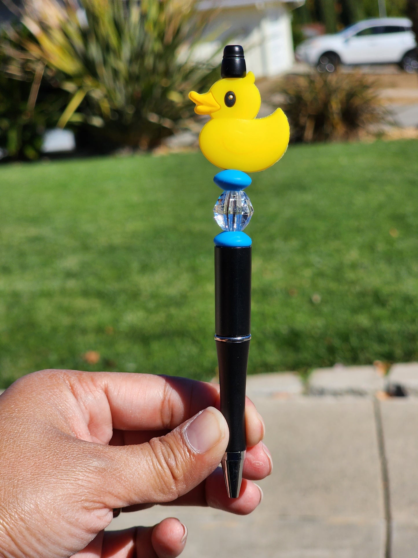 Custom Yellow Rubber Duck Beaded Writing Pen - ONLY 1 Available