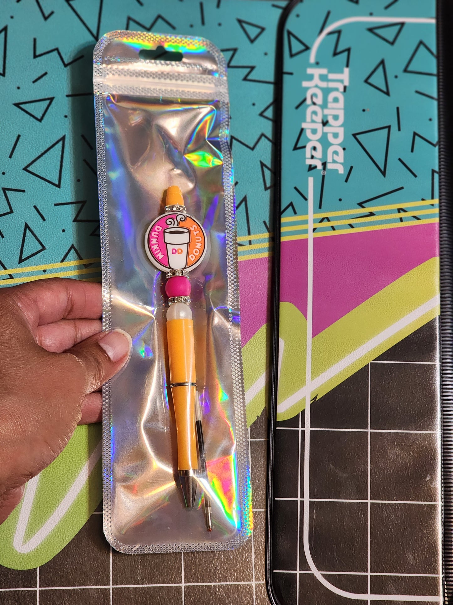 Custom Made Dunk In Donuts Coffee Lover Beaded Writing Pen