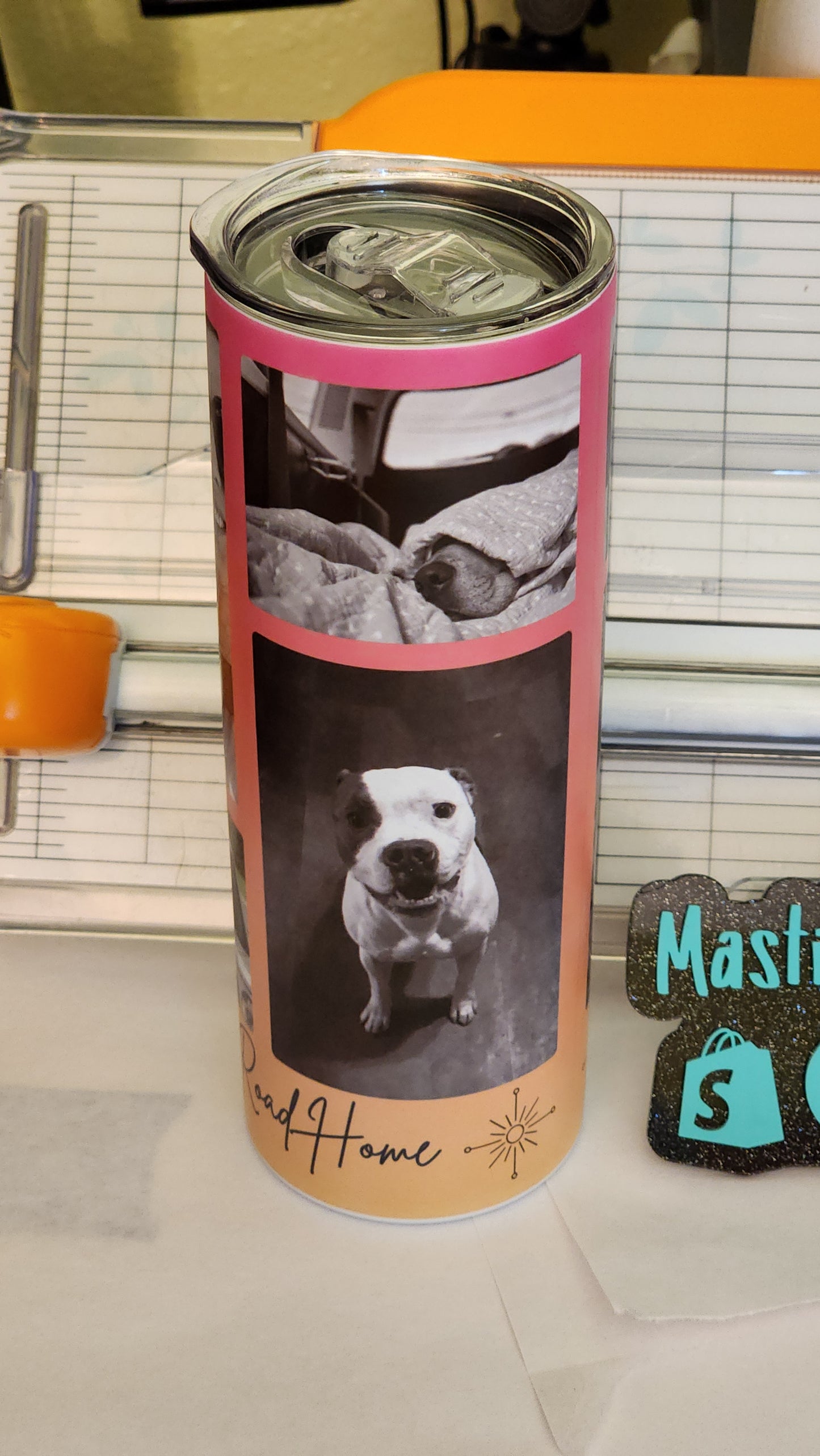 "We Took The Long Road Home" Custom Photo Collage on 20 oz Skinny Tumbler - For Angie M. ONLY