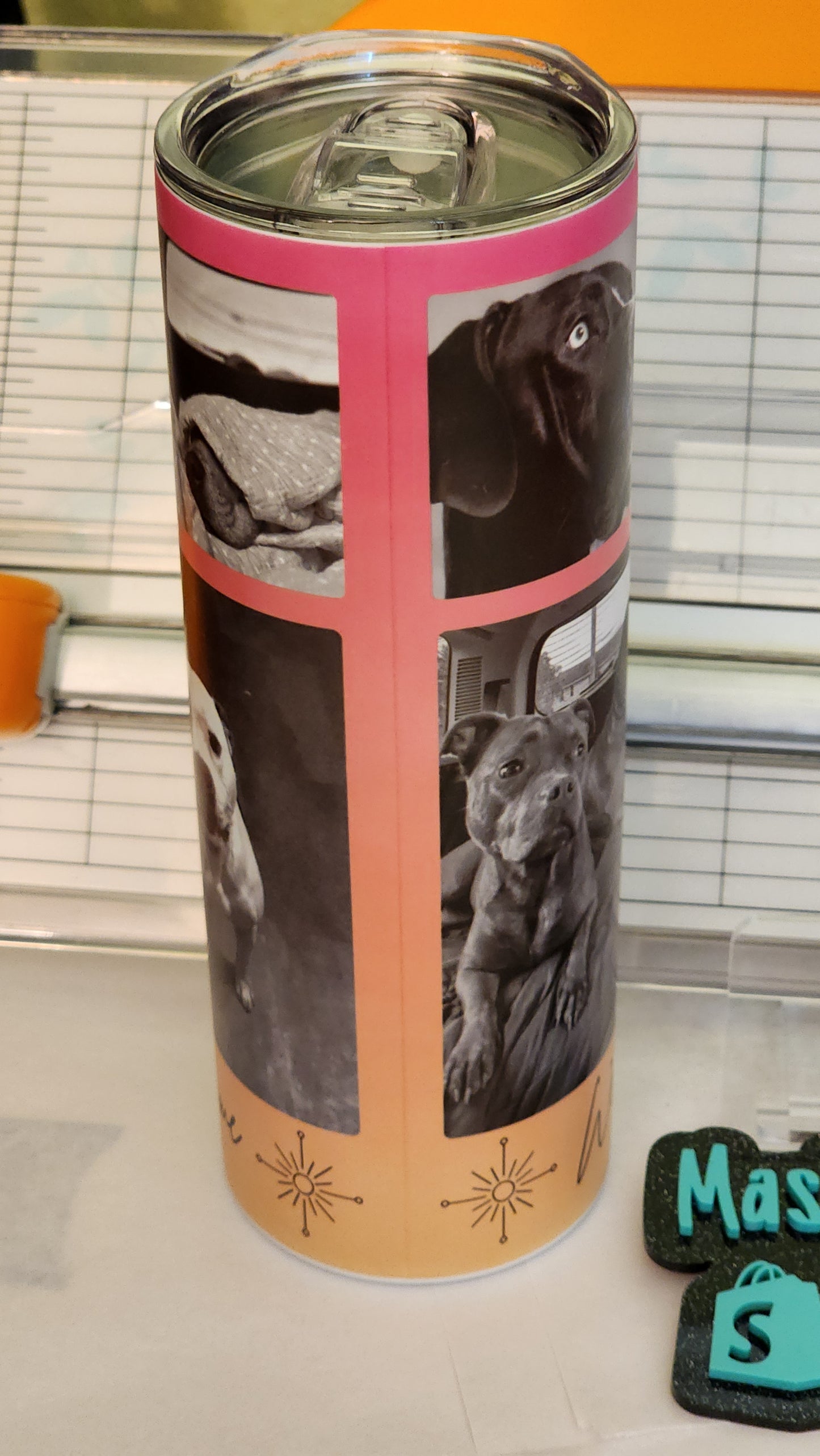 "We Took The Long Road Home" Custom Photo Collage on 20 oz Skinny Tumbler - For Angie M. ONLY