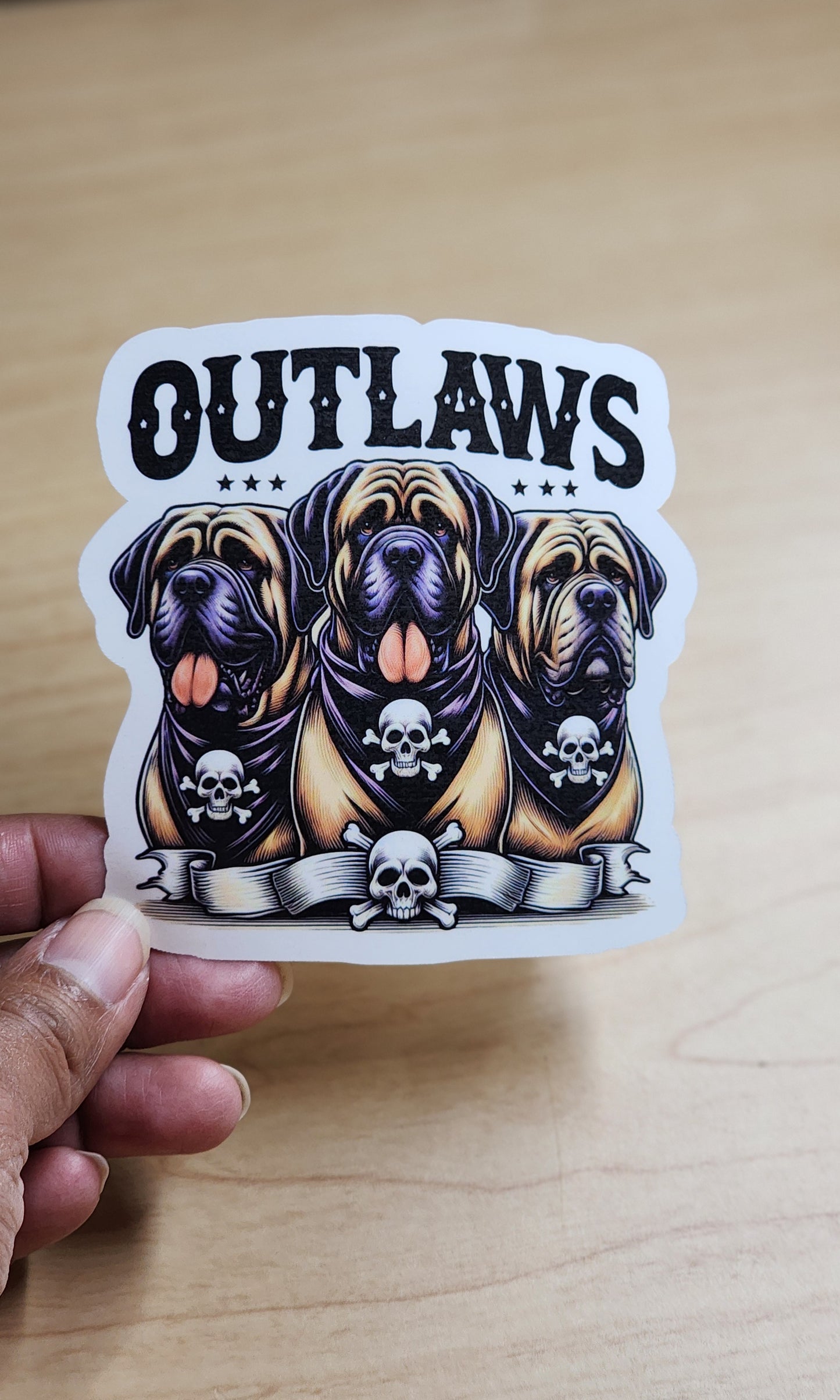 Mastiff Outlaws Sticker - 2 Size Options - Use drop down menu