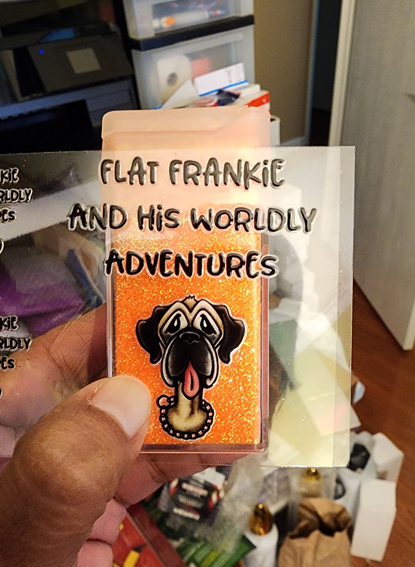 Flat Frankie Glitter Flat Style Ornament - Single Sided - Use Drop Down Menu To Select Size & Color