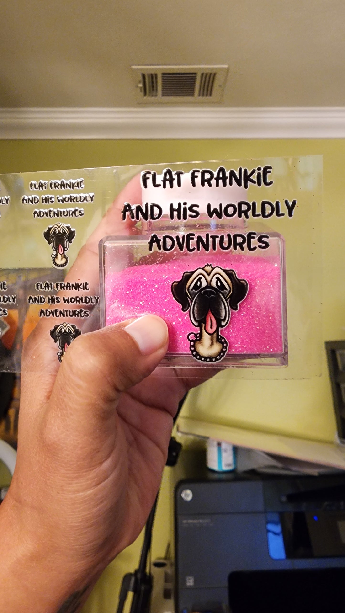 Flat Frankie Glitter Flat Style Ornament - Single Sided - Use Drop Down Menu To Select Size & Color
