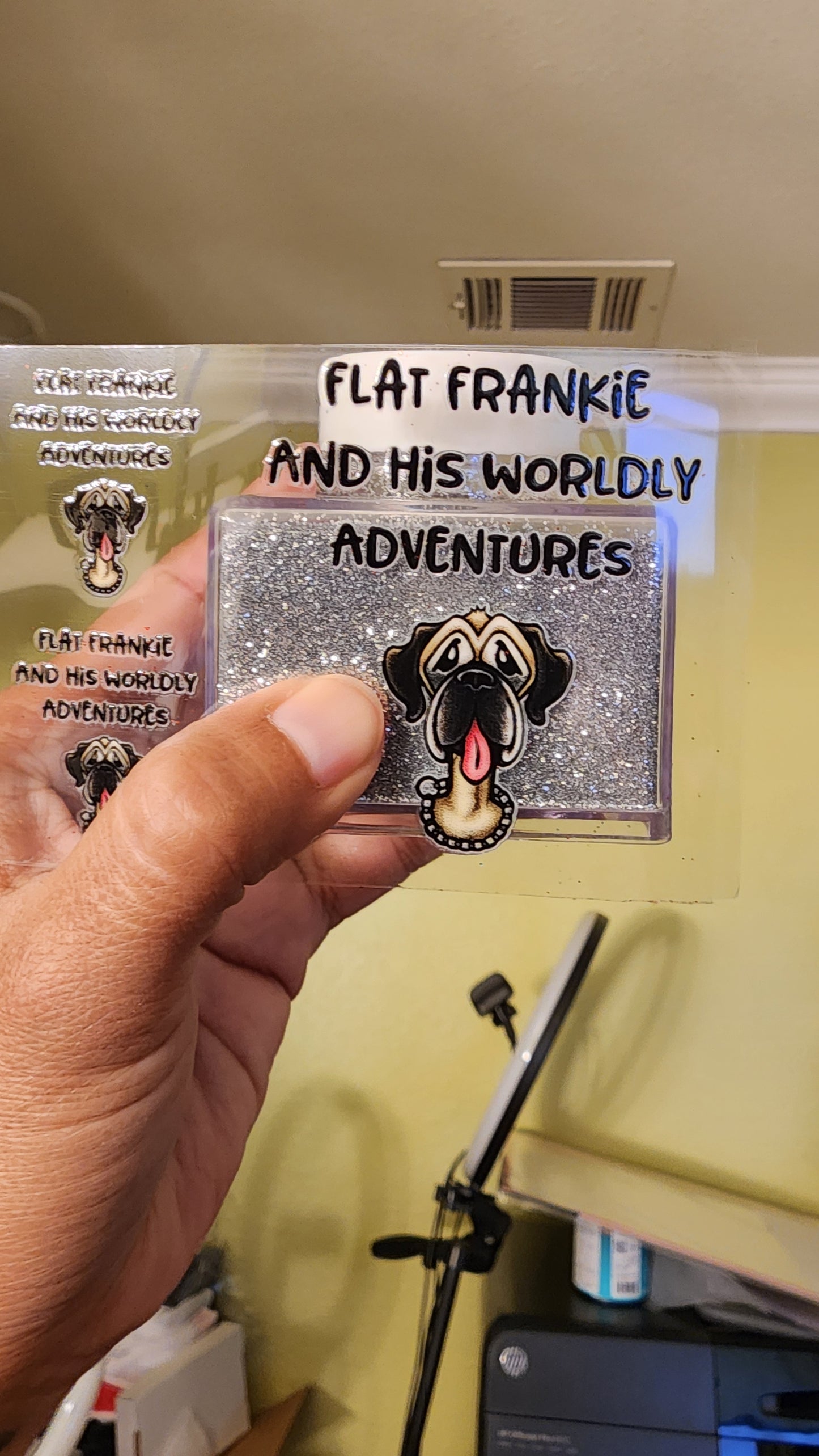 Flat Frankie Glitter Flat Style Ornament - Single Sided - Use Drop Down Menu To Select Size & Color