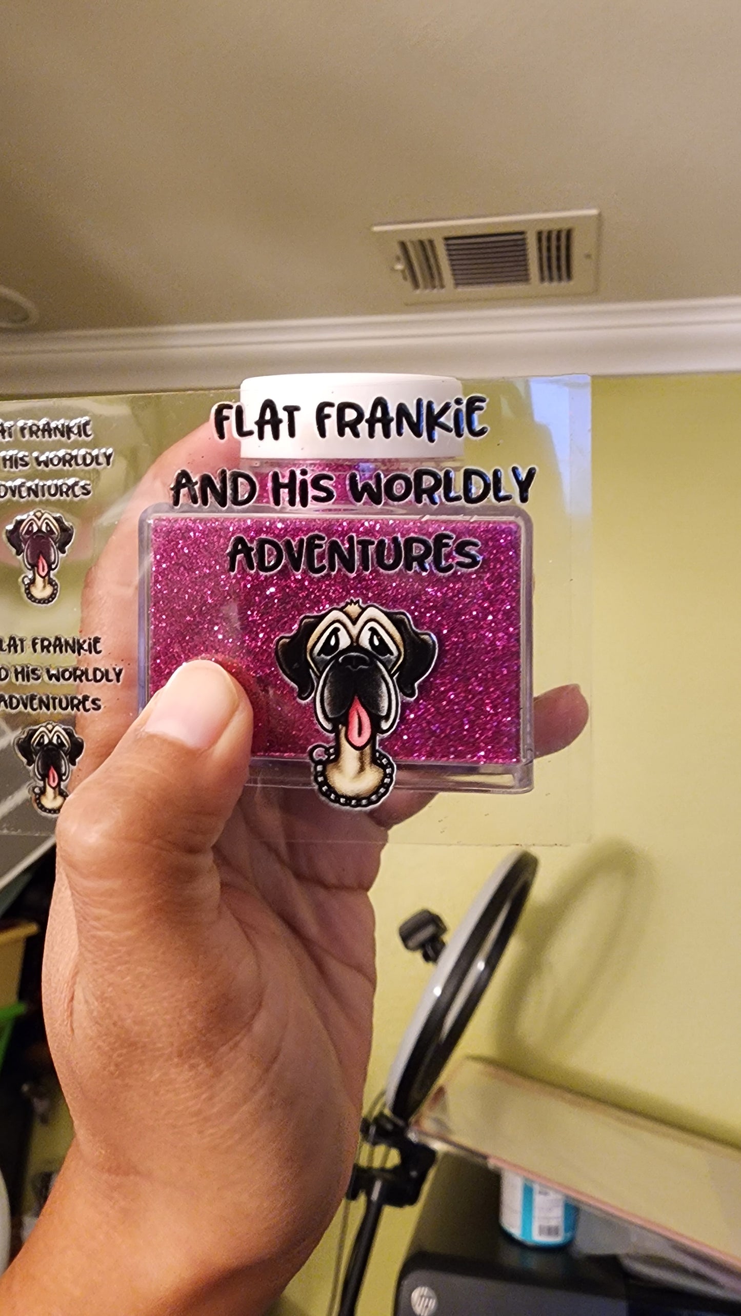 Flat Frankie Glitter Flat Style Ornament - Single Sided - Use Drop Down Menu To Select Size & Color