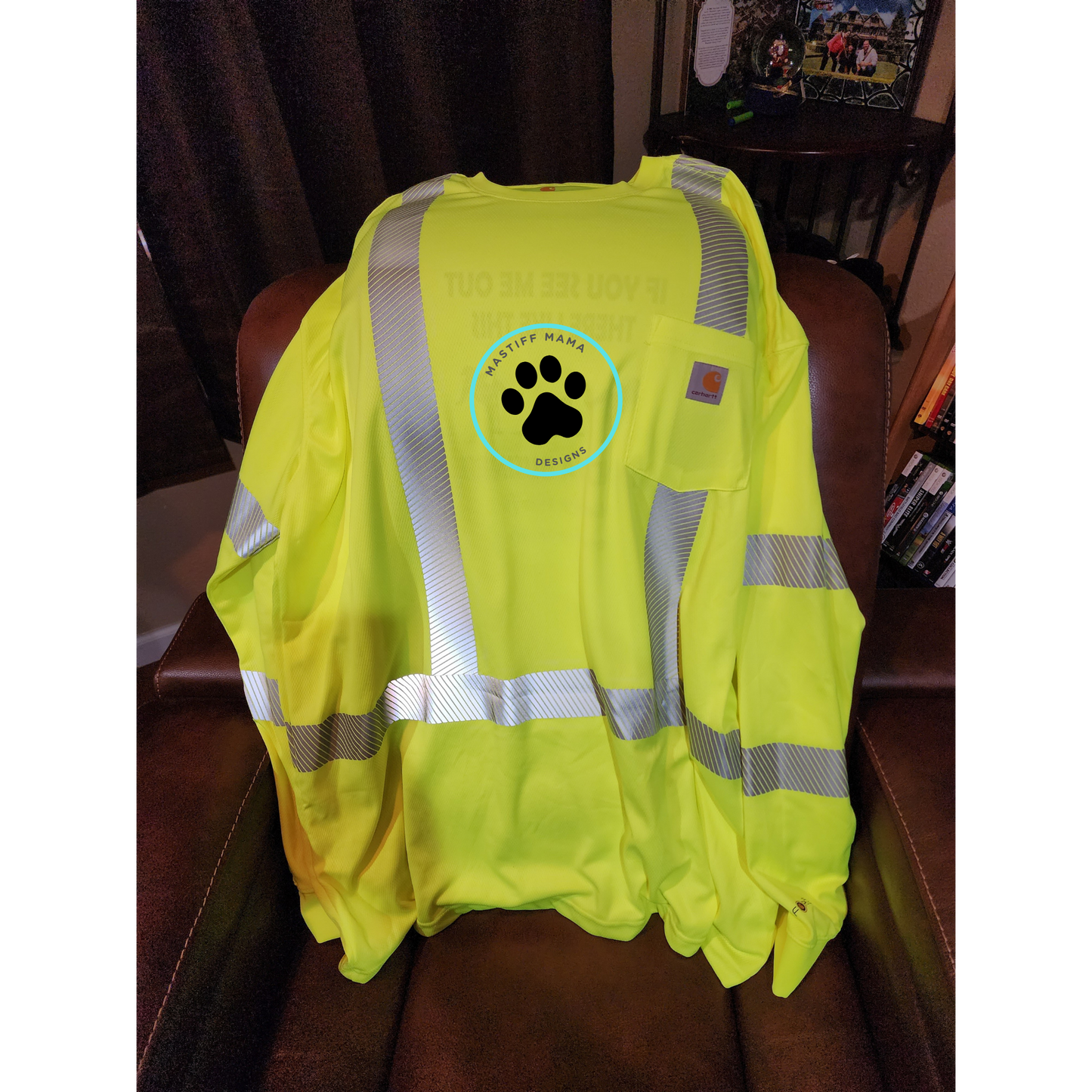 Custom Carhartt Work Shirts - Force High-Visibility Long Sleeve Class 3 Shirt Blue Collar - 7 Designs