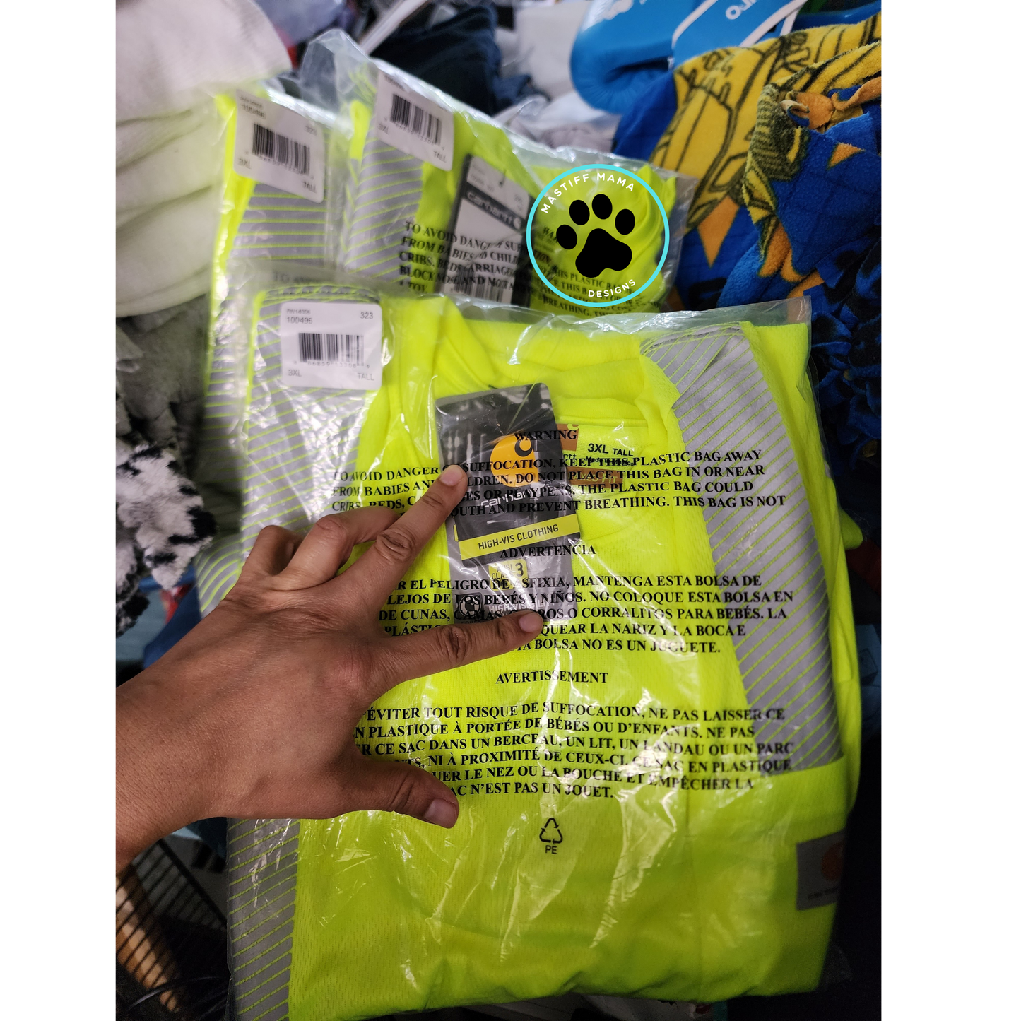 Custom Carhartt Work Shirts - Force High-Visibility Long Sleeve Class 3 Shirt Blue Collar - 7 Designs
