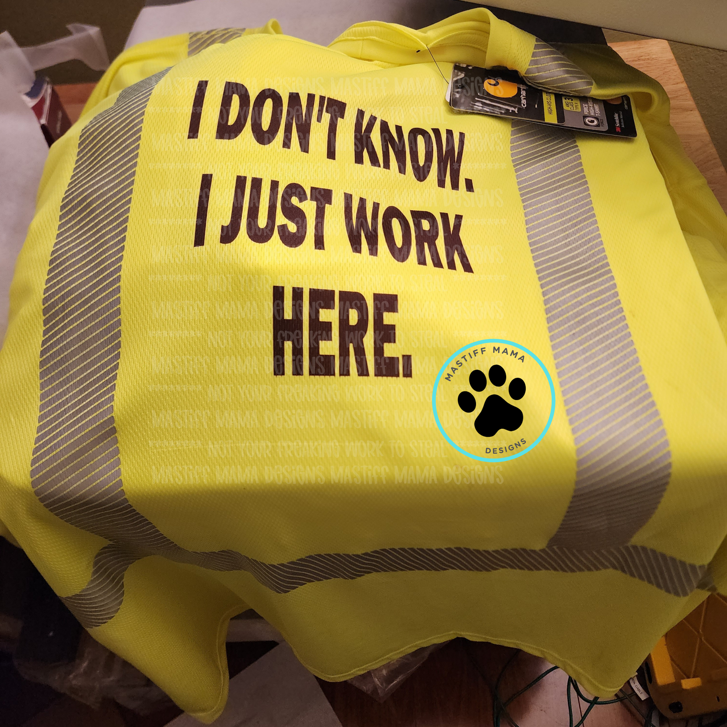Custom Carhartt Work Shirts - Force High-Visibility Long Sleeve Class 3 Shirt Blue Collar - 7 Designs