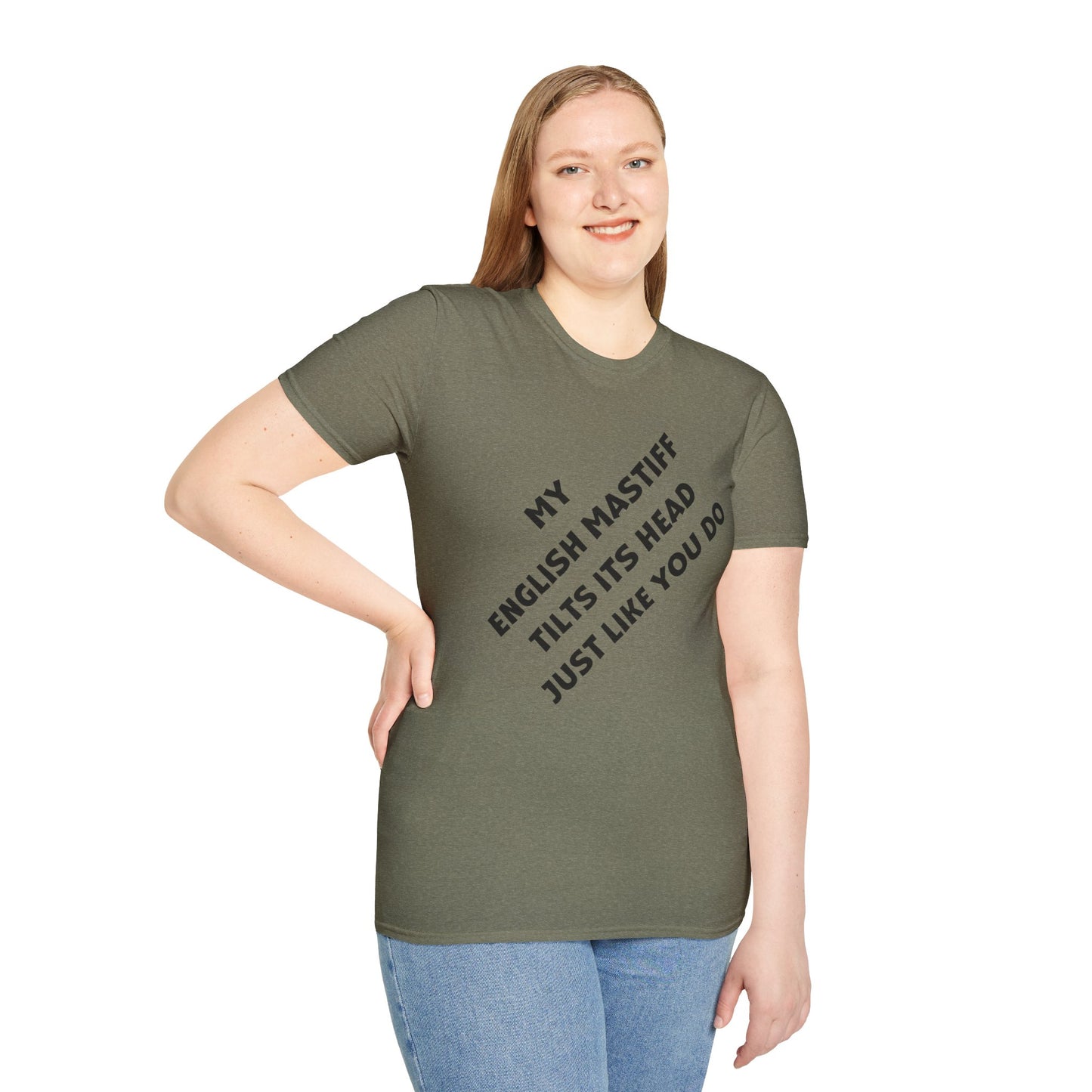Funny English Mastiff Lover's Head Tilt Unisex T-Shirt