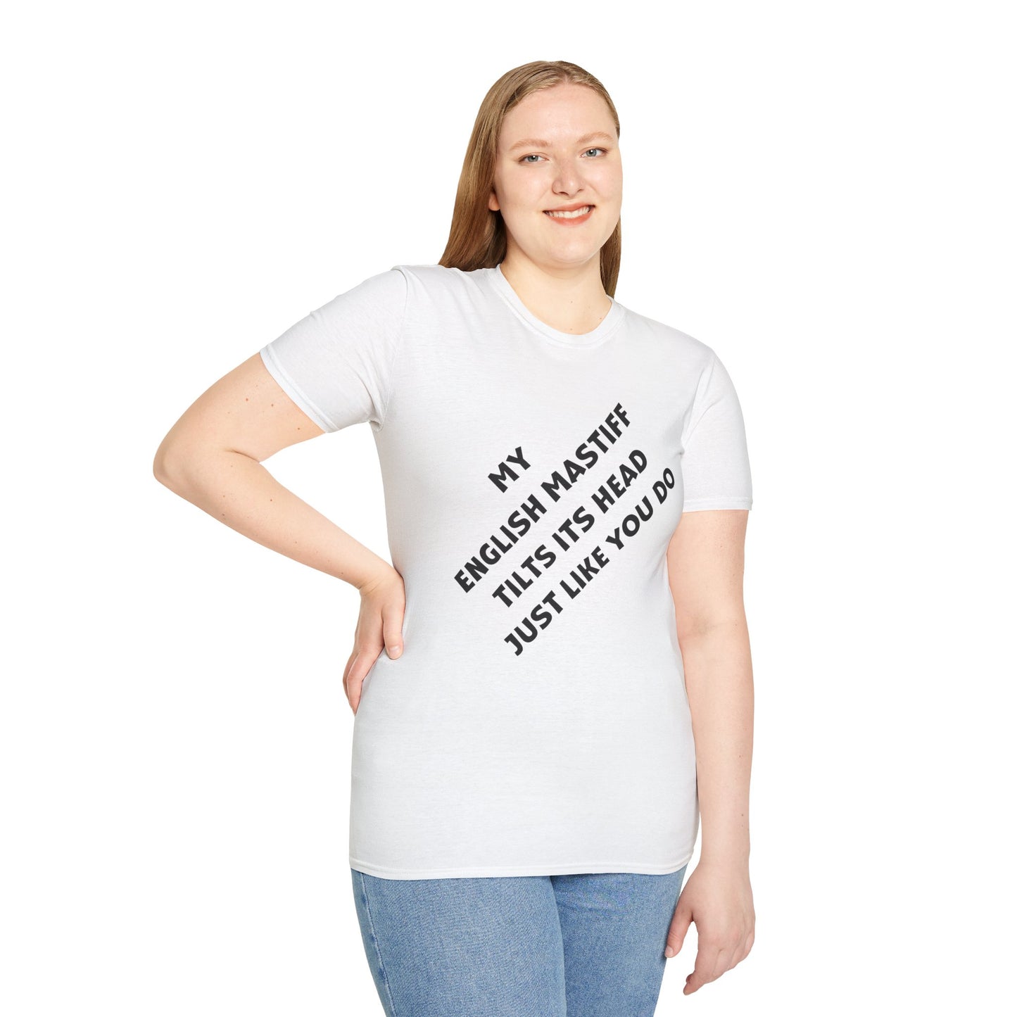 Funny English Mastiff Lover's Head Tilt Unisex T-Shirt