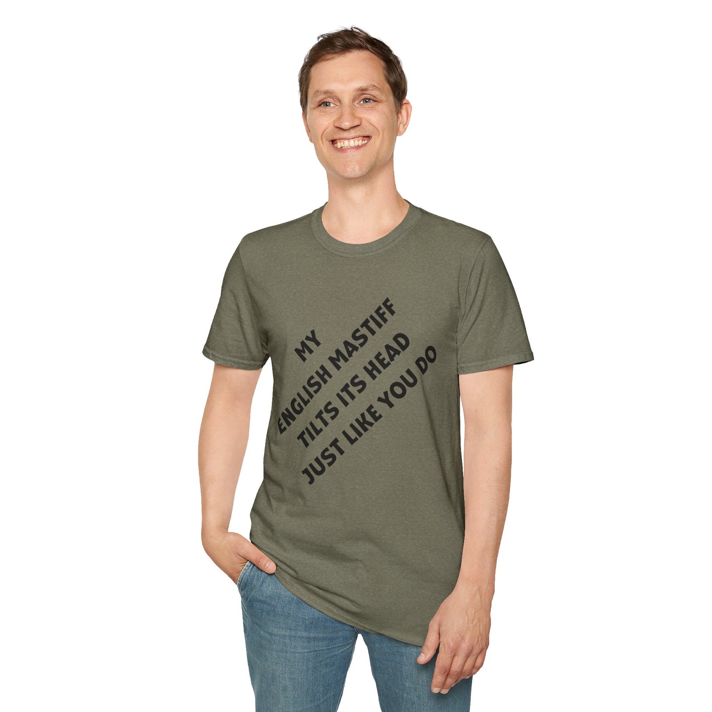 Funny English Mastiff Lover's Head Tilt Unisex T-Shirt