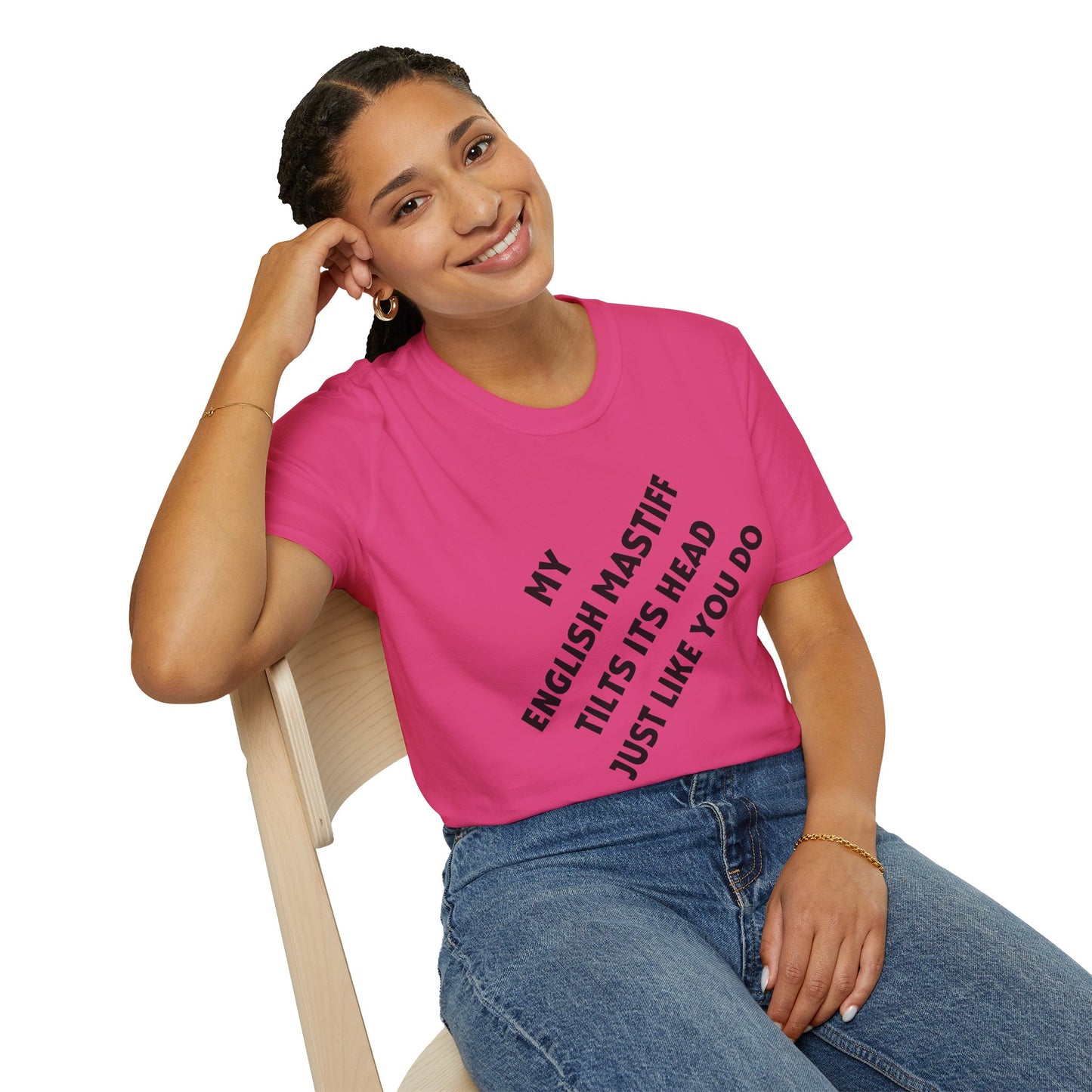 Funny English Mastiff Lover's Head Tilt Unisex T-Shirt