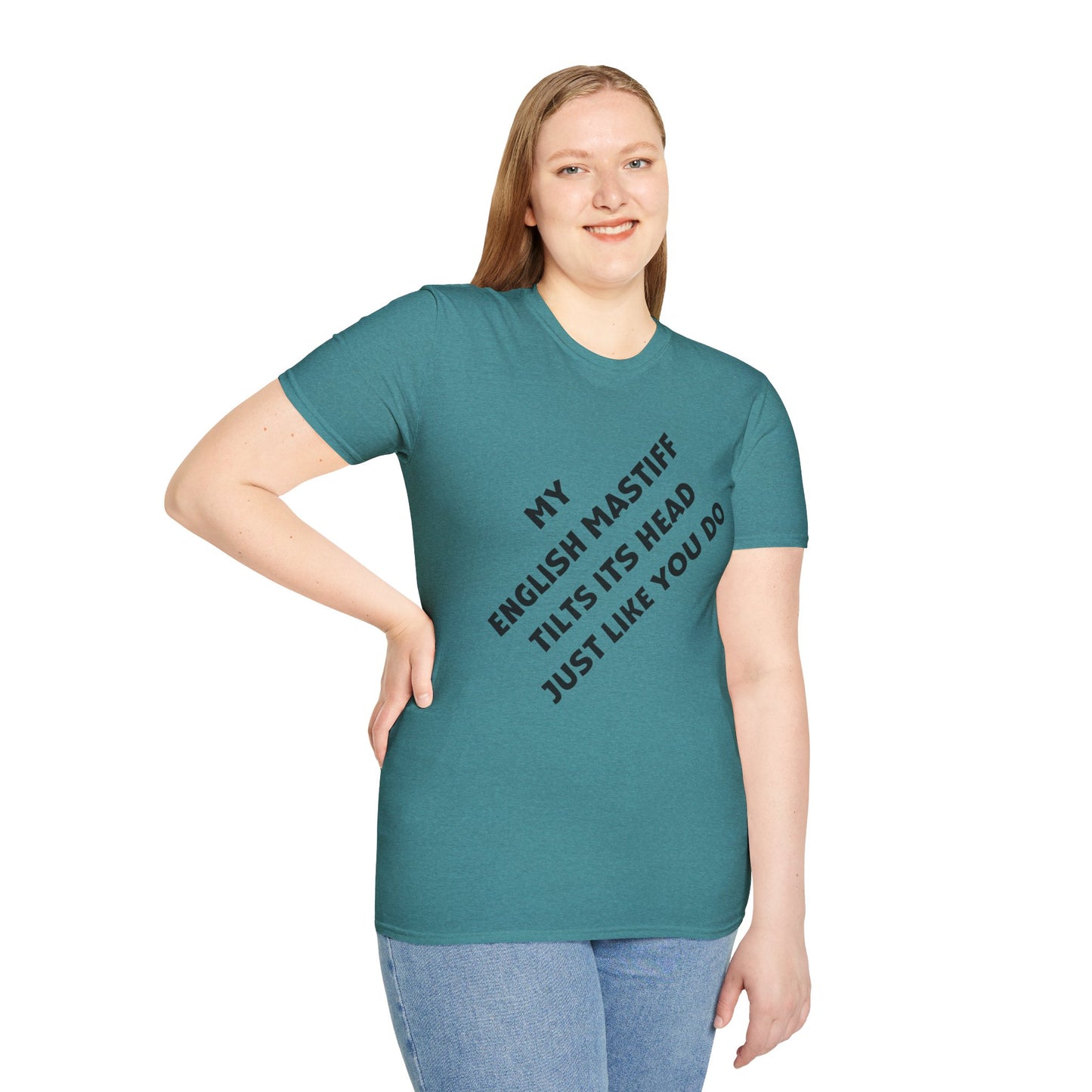 Funny English Mastiff Lover's Head Tilt Unisex T-Shirt