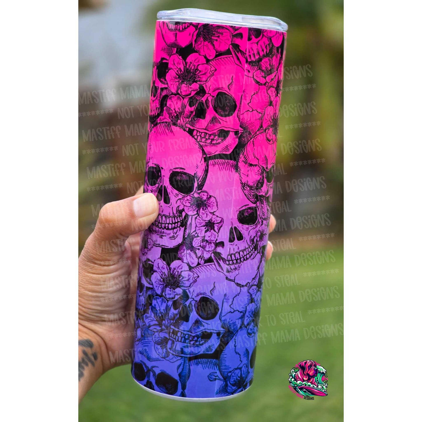 Hocus P. Witches Wanted Skellie 20 oz Skinny Tumbler
