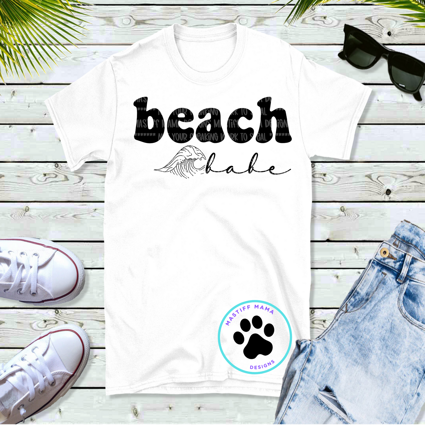 Beach Babe Unisex White Short Sleeve Shirt