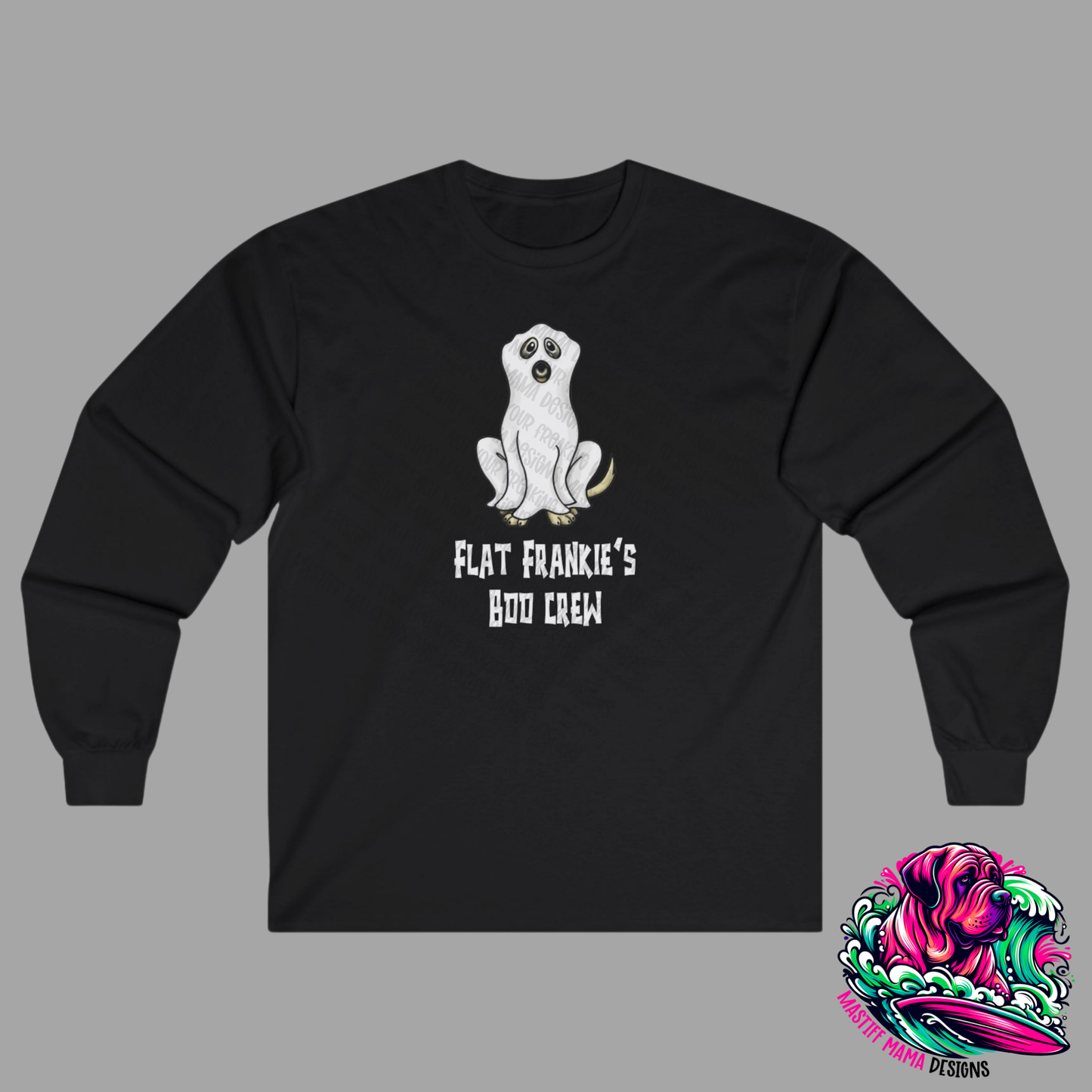 Flat Frankie's Boo Crew Unisex Long Sleeve Shirt - Use Drop Down Box for 5 Color Options