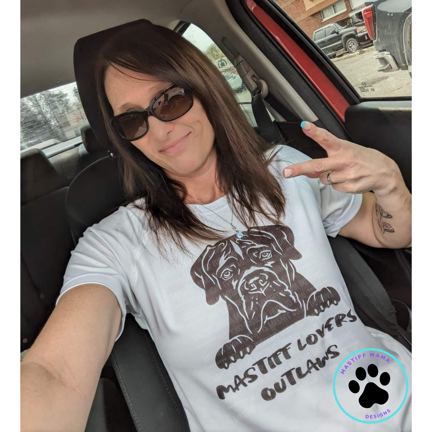 Bull, Cane Corso, English, French, & Great Dane Mastiff Lovers Outlaw White Unisex Short Sleeve T-Shirt