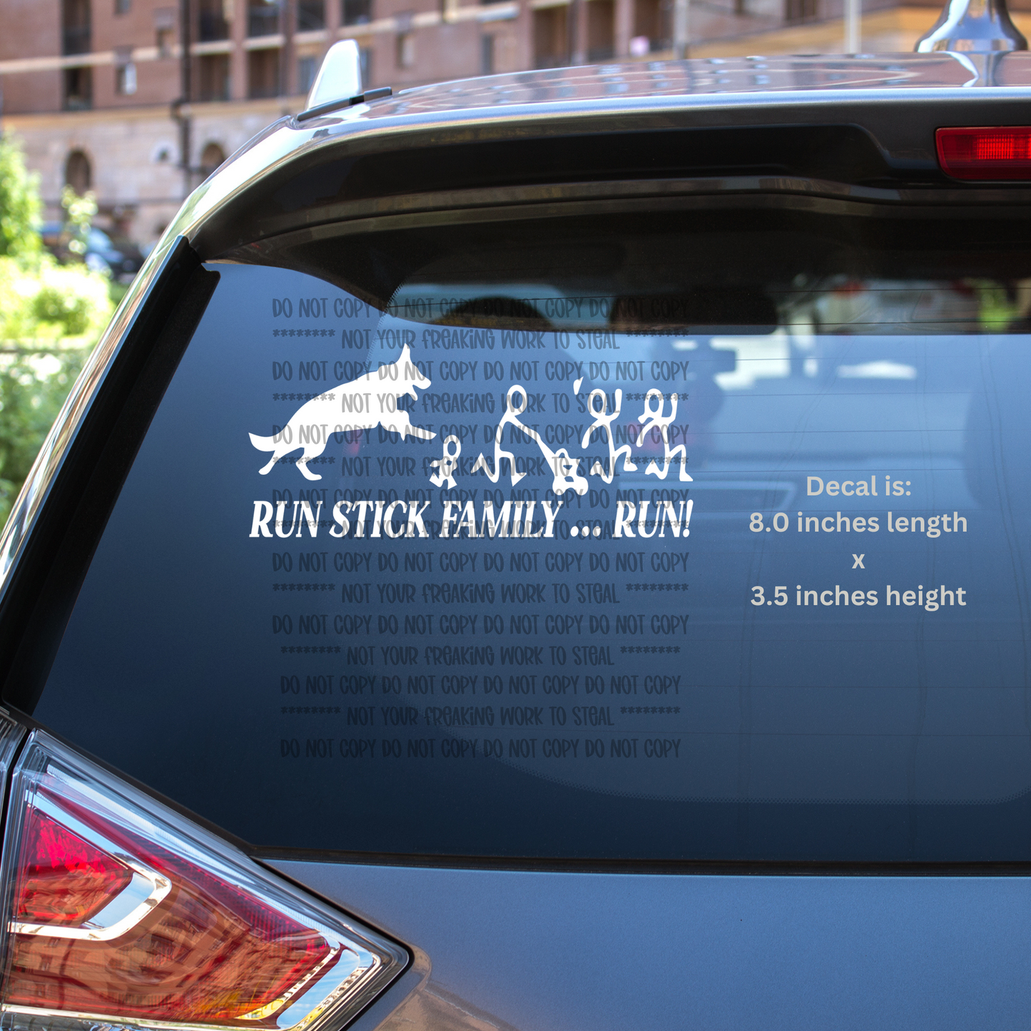 Dog Run Stick Family Run Decal