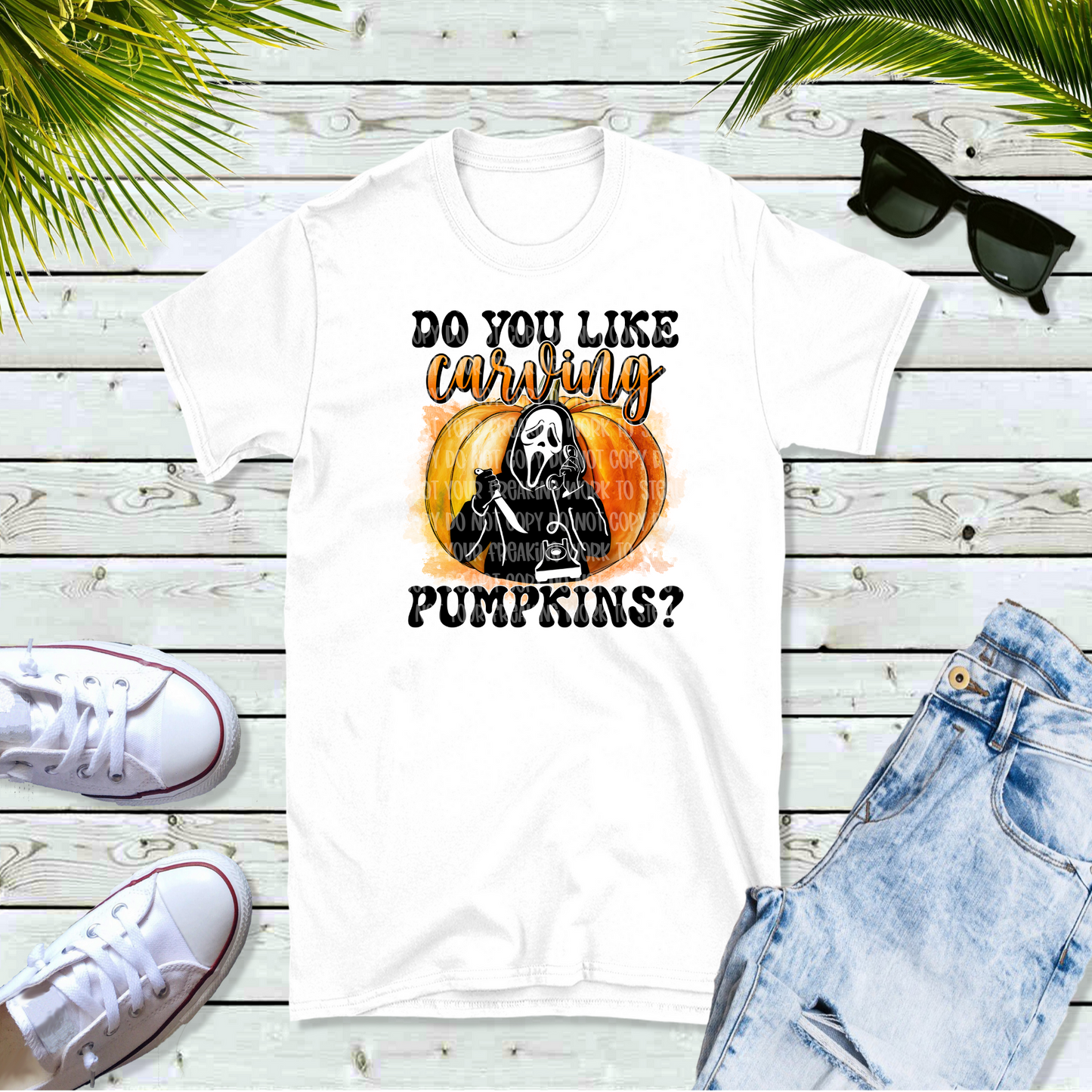 Do You Like Carving Pumpkins GF Unisex White Short Sleeve Shirt - LIMITED Availability