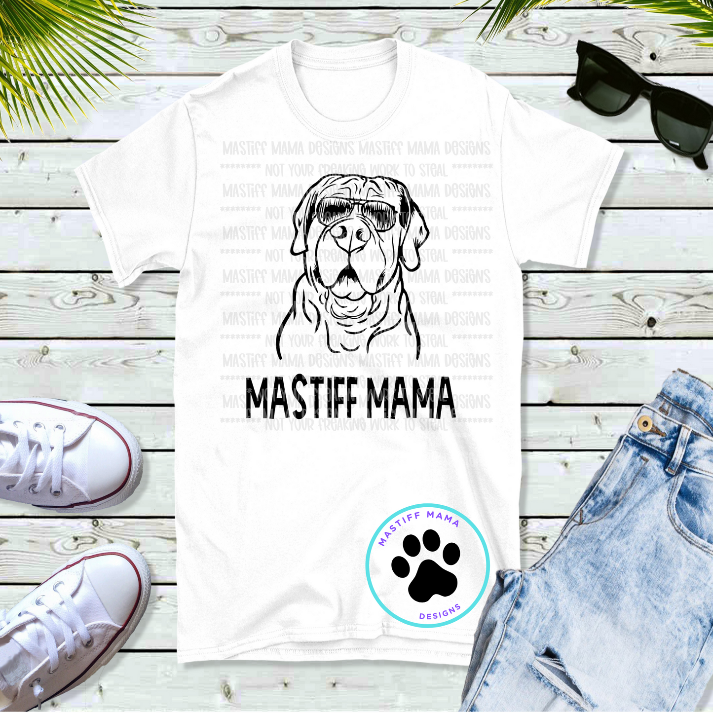 Mastiff Mama Short Sleeve Unisex Shirt - 2 design & shirt color options