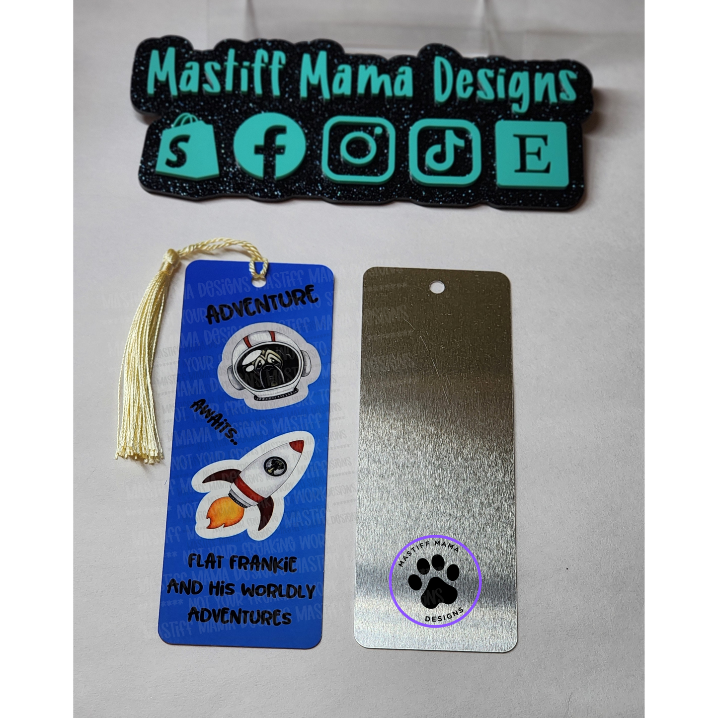 Flat Frankie And His Worldly Adventures Aluminum Bookmark - Single Sided Only
