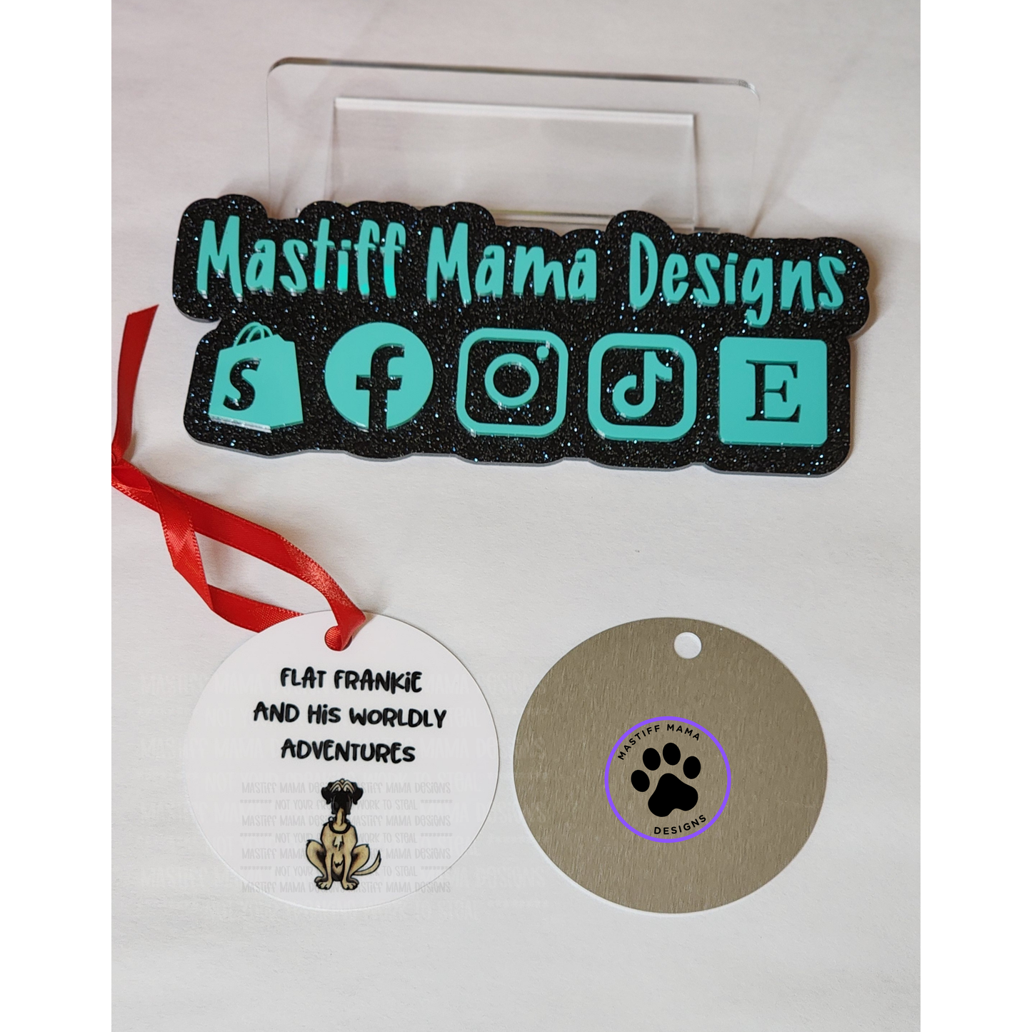 Flat Frankie And His Worldly Adventures White Aluminum Christmas Ornament - Single Sided Only