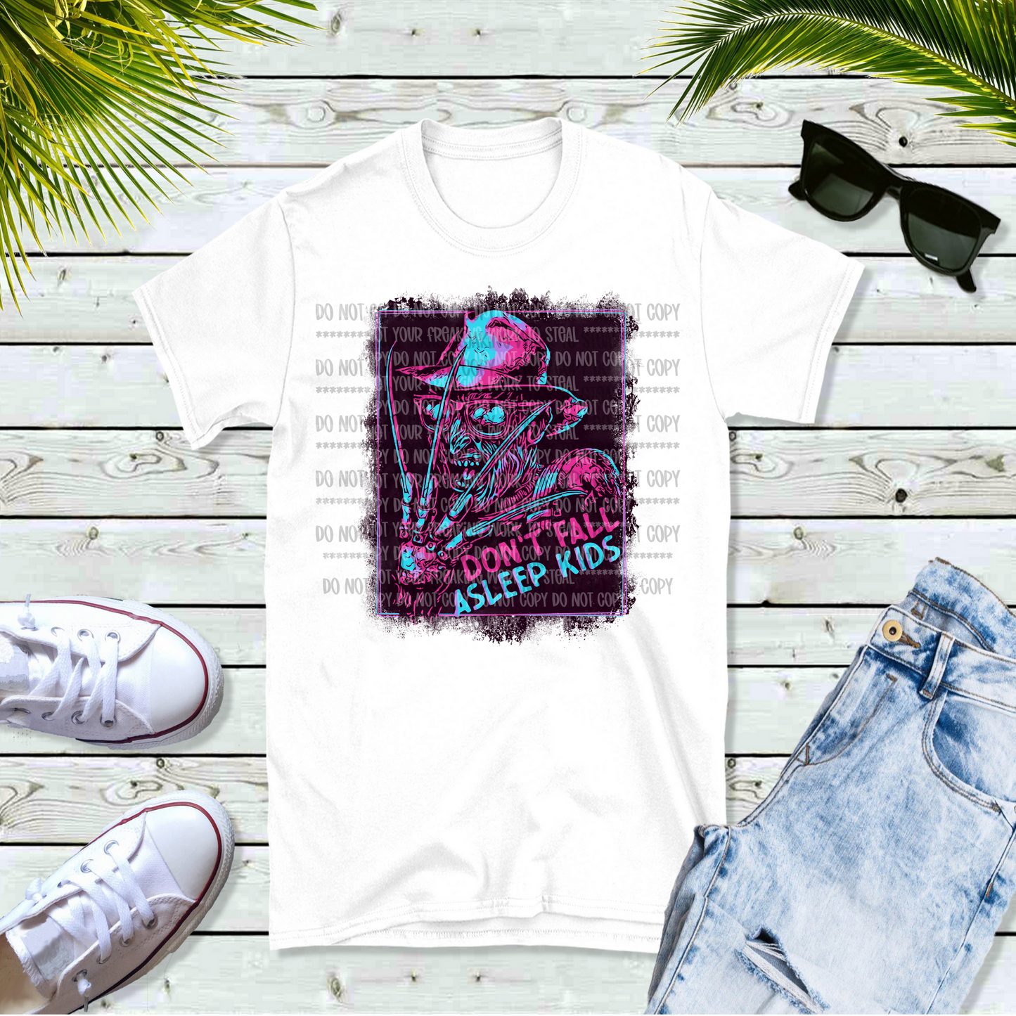 3 Color Options Fred Don't Fall Asleep Kids Unisex White Short Sleeve Shirt - LIMITED Availability
