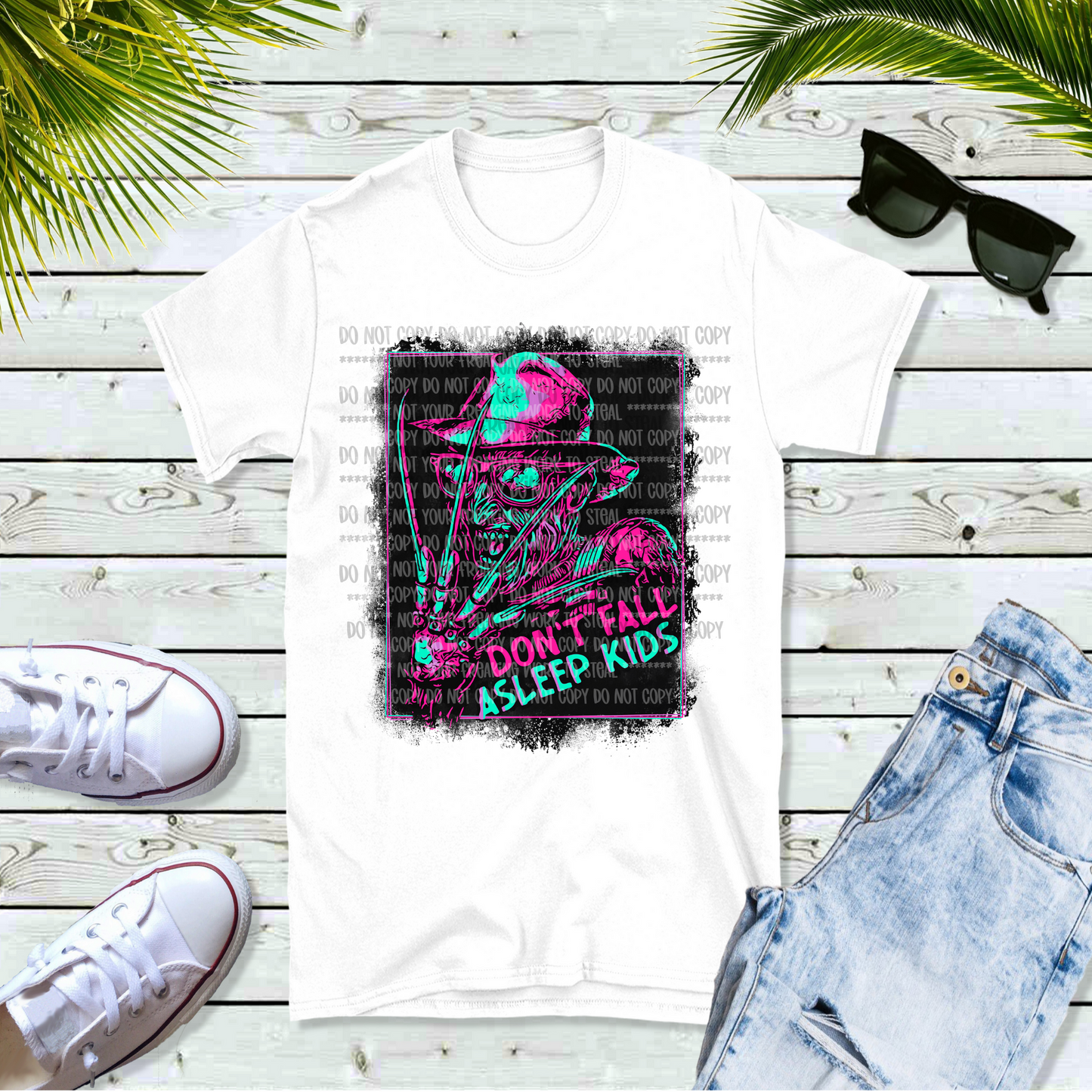 3 Color Options Fred Don't Fall Asleep Kids Unisex White Short Sleeve Shirt - LIMITED Availability