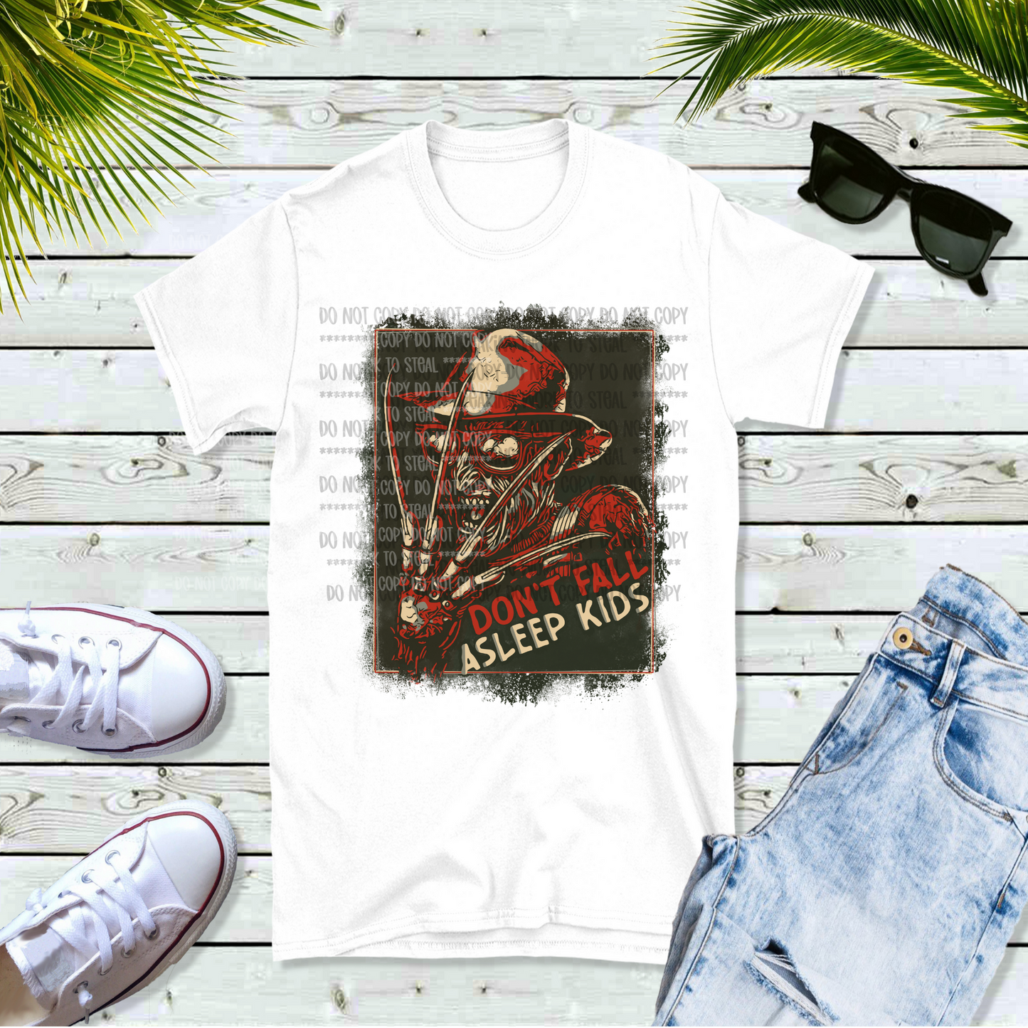 3 Color Options Fred Don't Fall Asleep Kids Unisex White Short Sleeve Shirt - LIMITED Availability