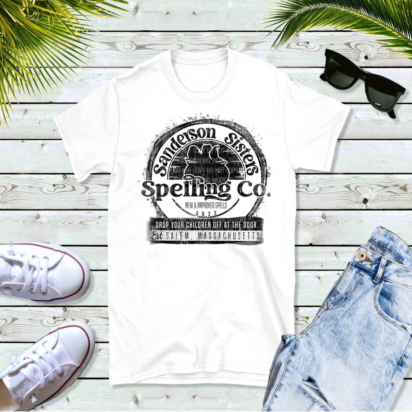 3 Color Options Halloween Sisters Spelling Co HP Unisex White Short Sleeve Shirt