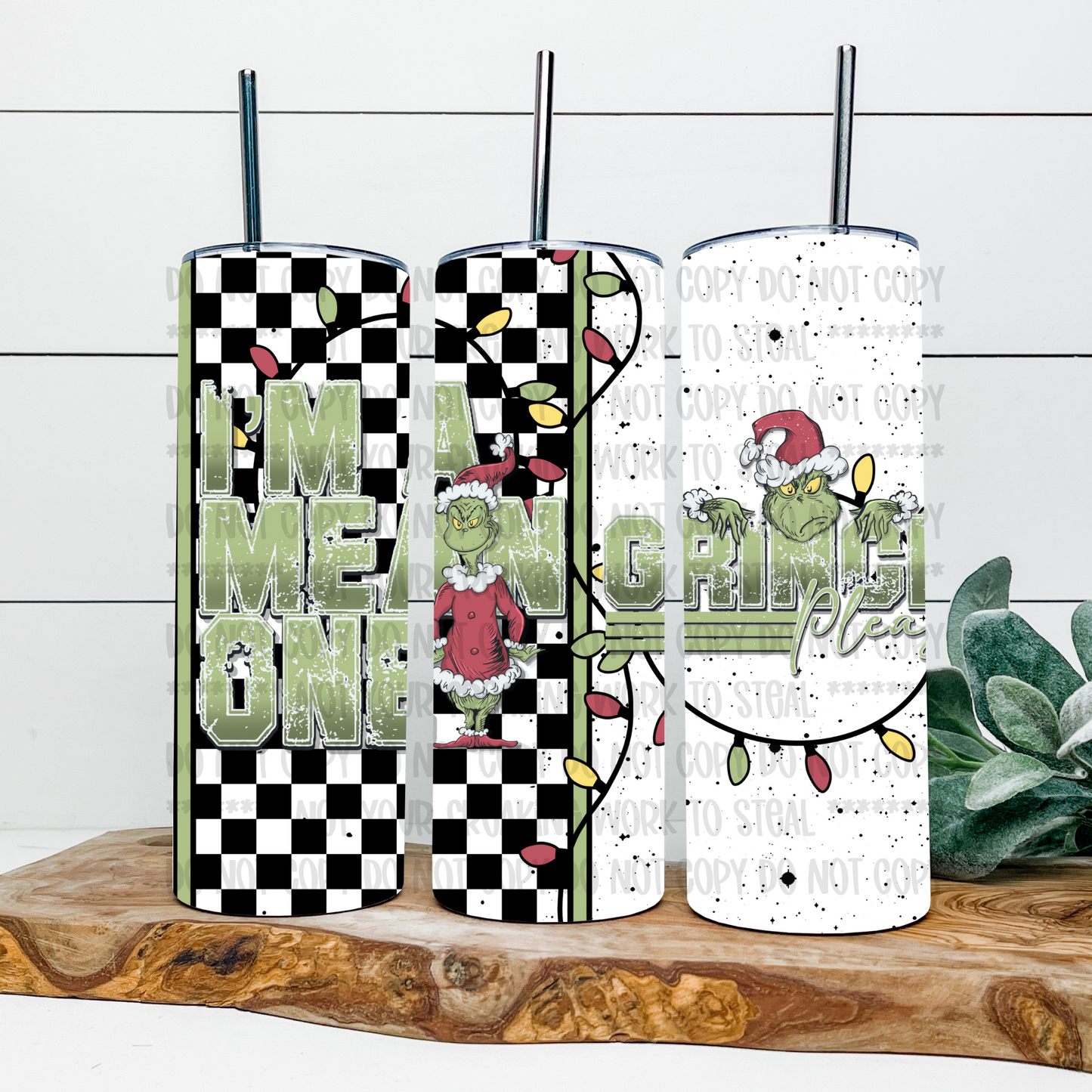 I'm A Mean One Green Guy Character 20 oz Skinny Tumbler - Limited Availability