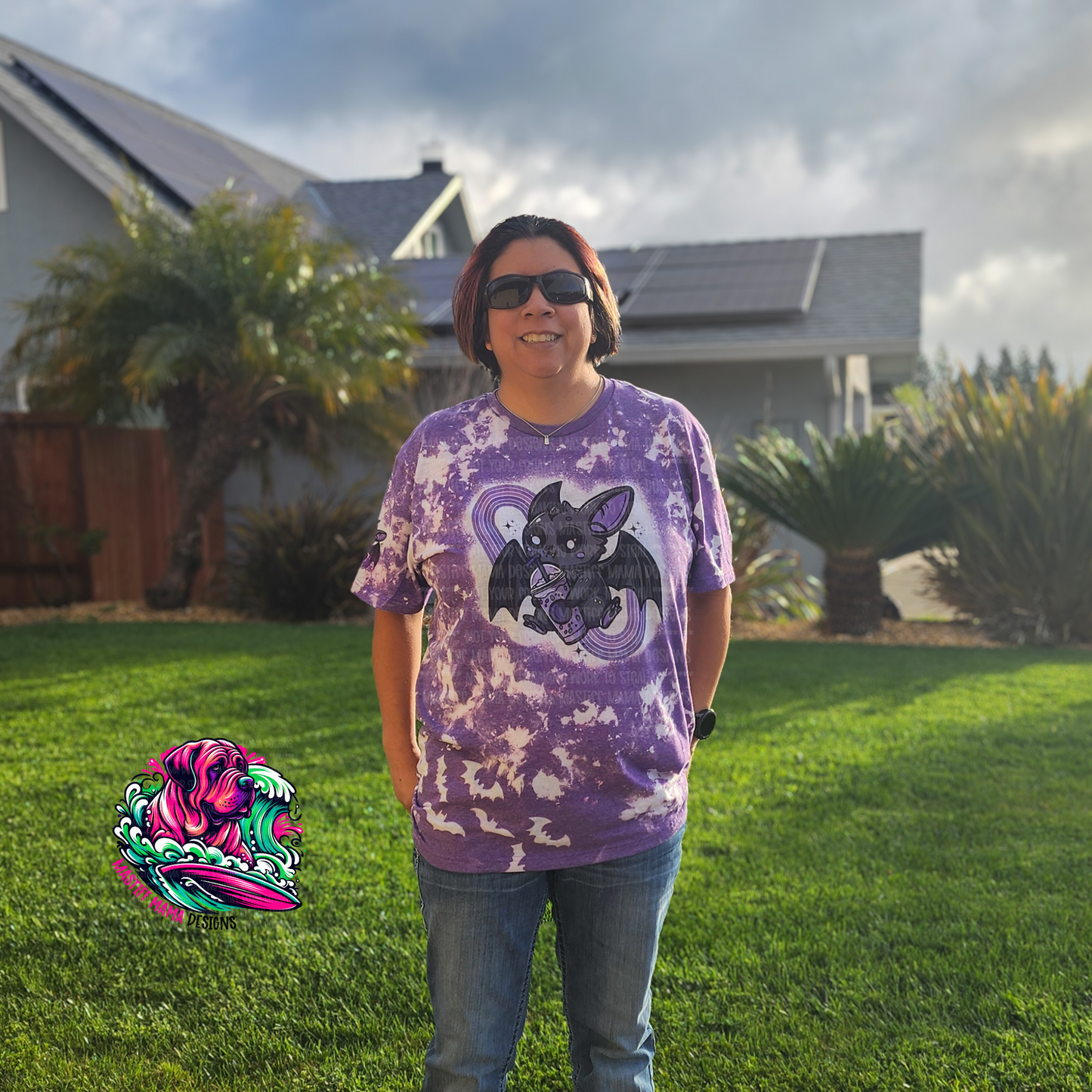 Batty For An Iced Coffee Bleached Unisex Short Sleeve Shirt with or w/o Bat Bleaching Stencil