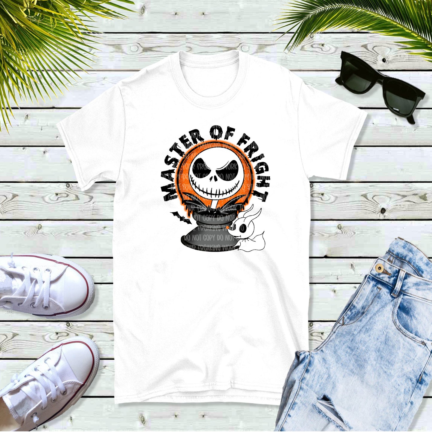 Master of Fright Halloween J & Z Crystal Ball Unisex White Short Sleeve Shirt