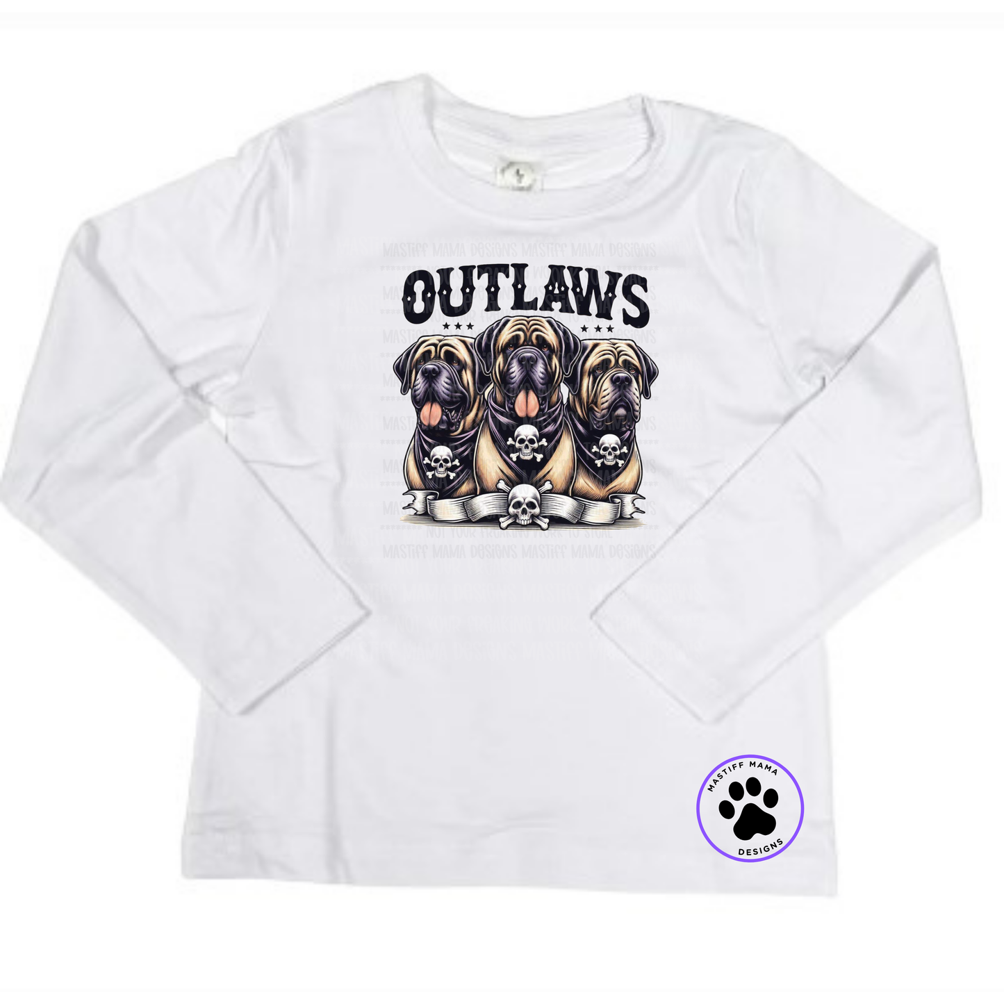 Mastiff Lovers Outlaws Kid Short & Long Sleeve Shirt And Color Options