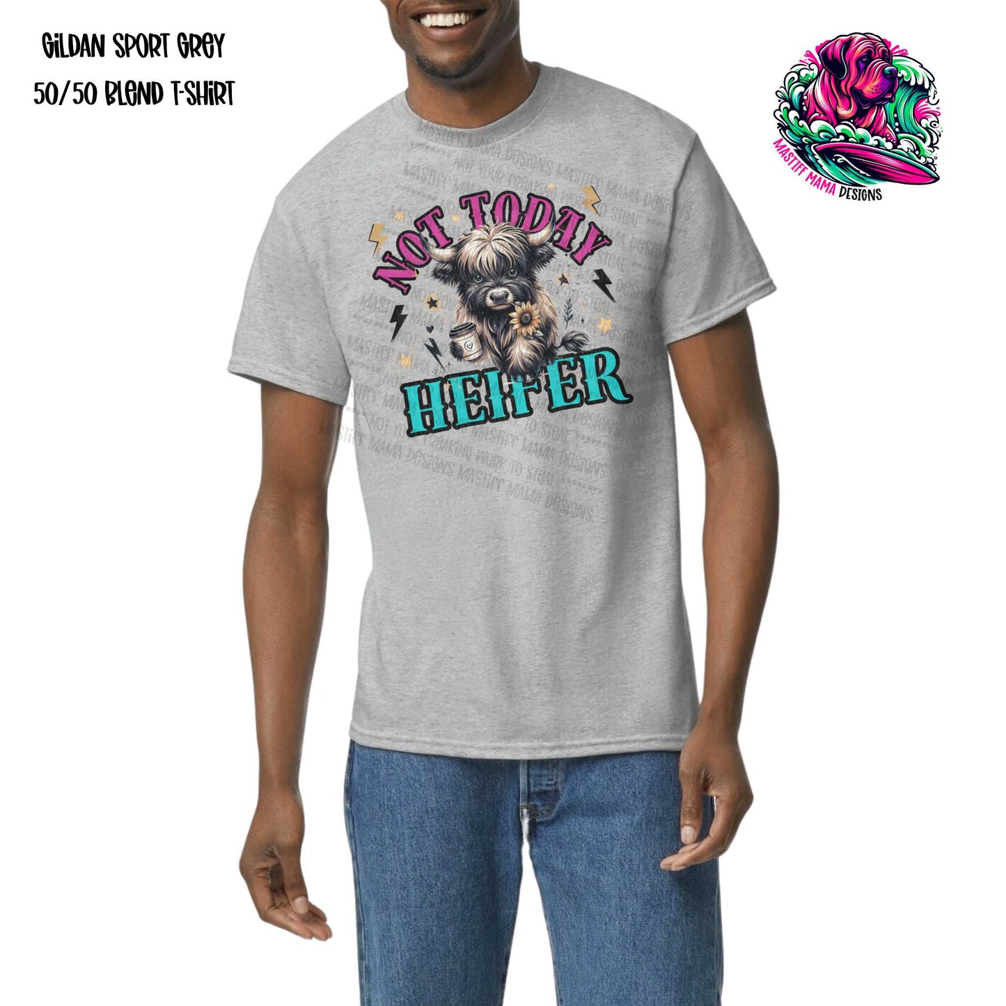 Not Today Heifer T-shirt - Use Drop Down Menu To Select Color & Shirt Blend