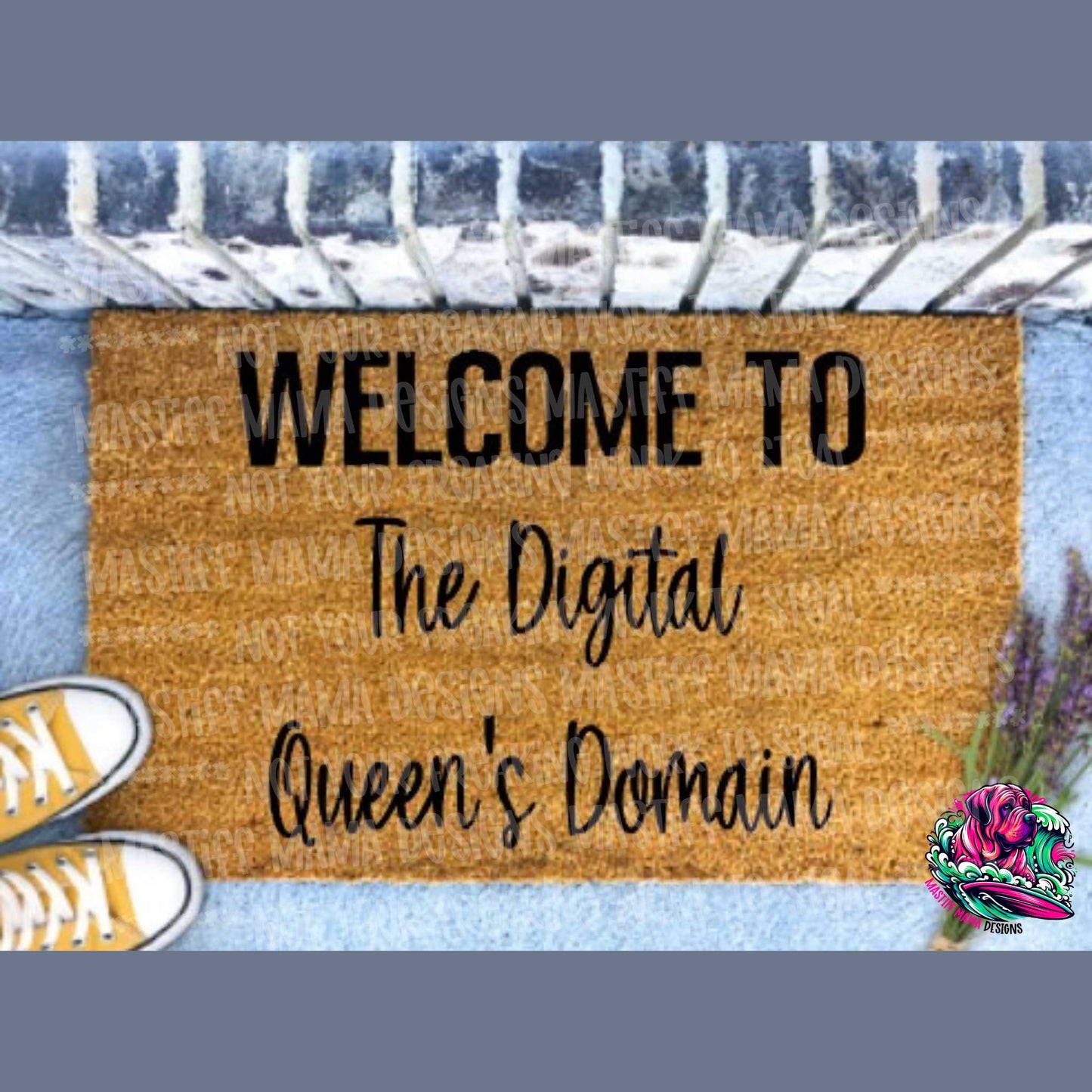 Welcome To The Digital Queen's Domain Custom Doormat