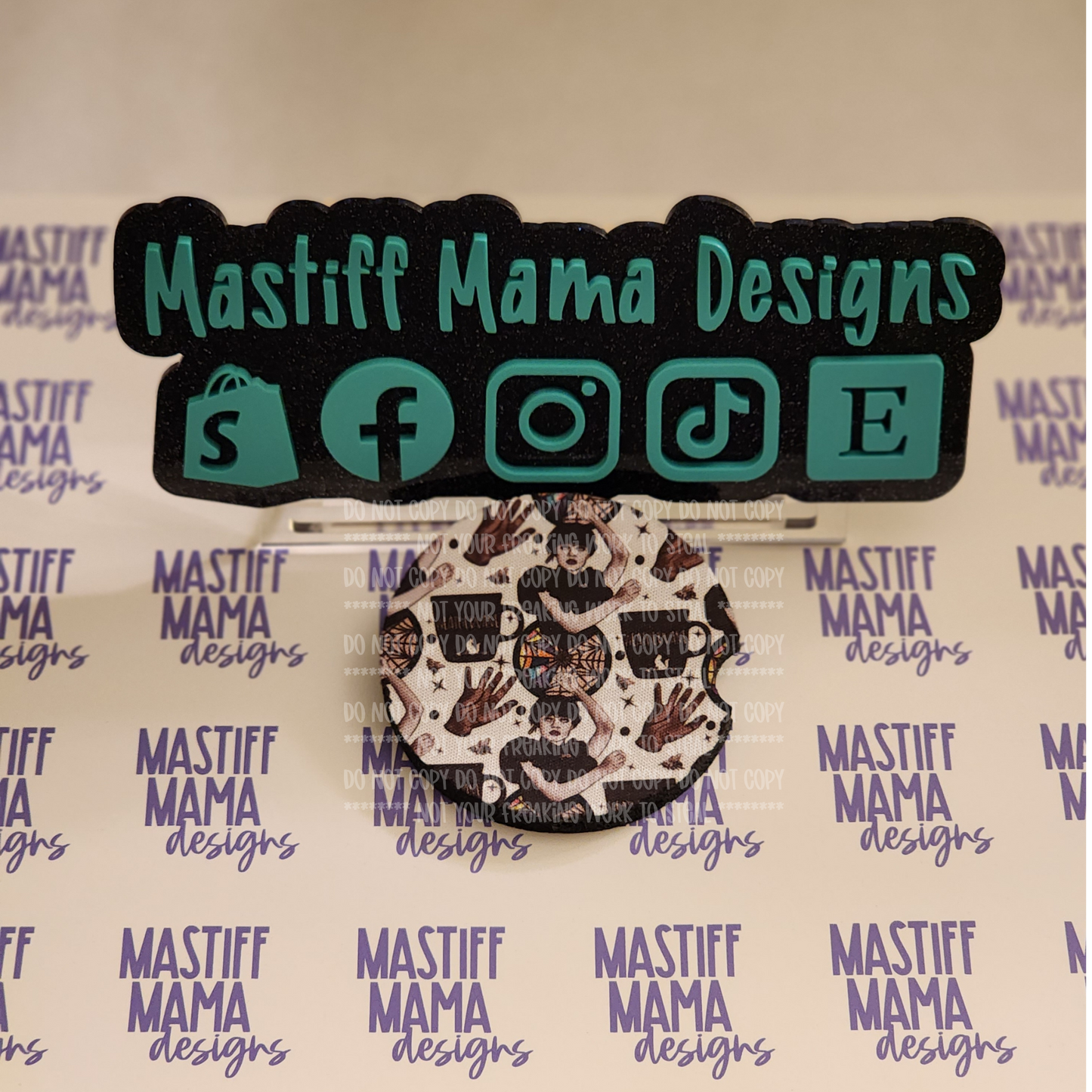 Wed. ne$ day Dancing design on Neoprene Car Coaster Set of 2 LIMITED Time Listing