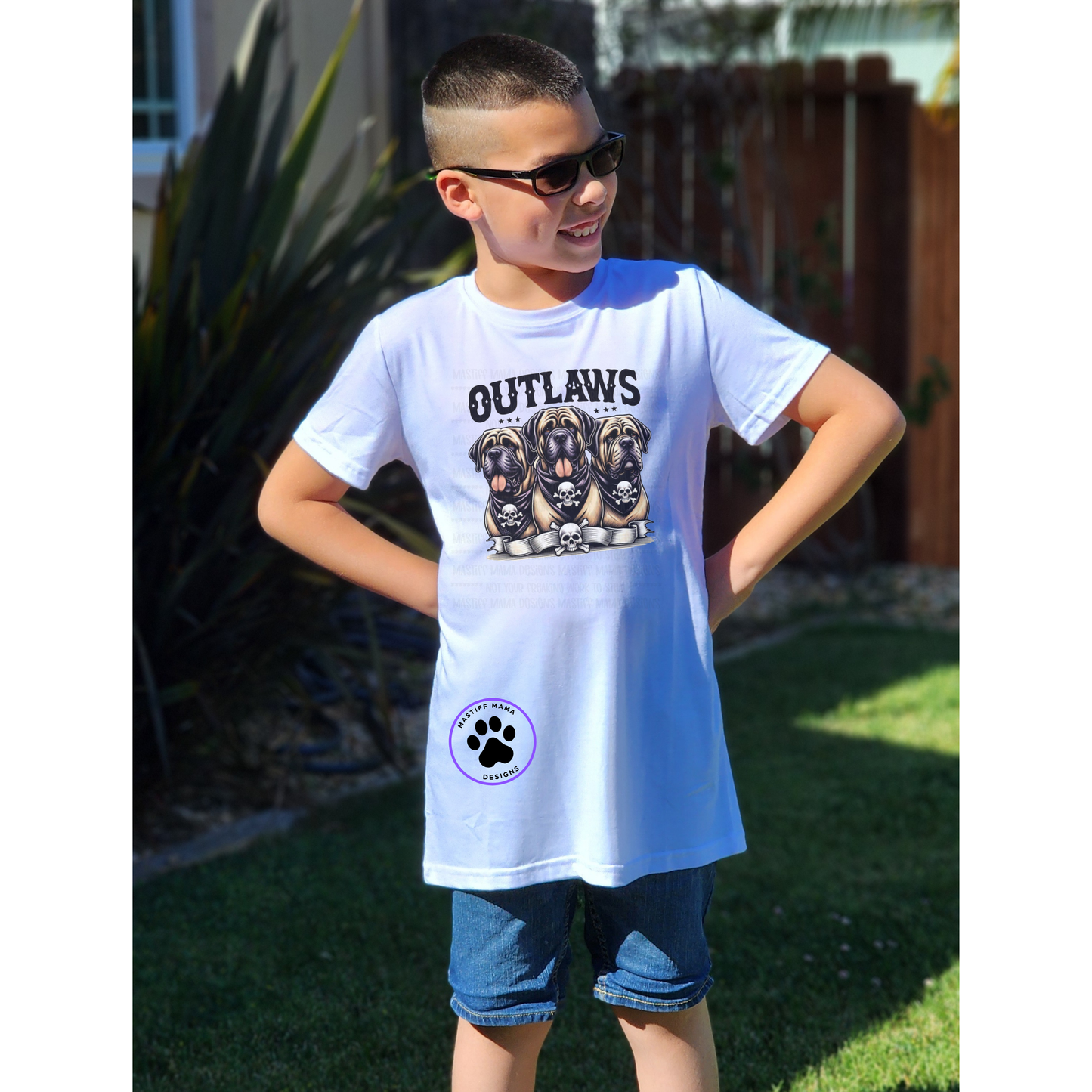 Mastiff Lovers Outlaws Kid Short & Long Sleeve Shirt And Color Options