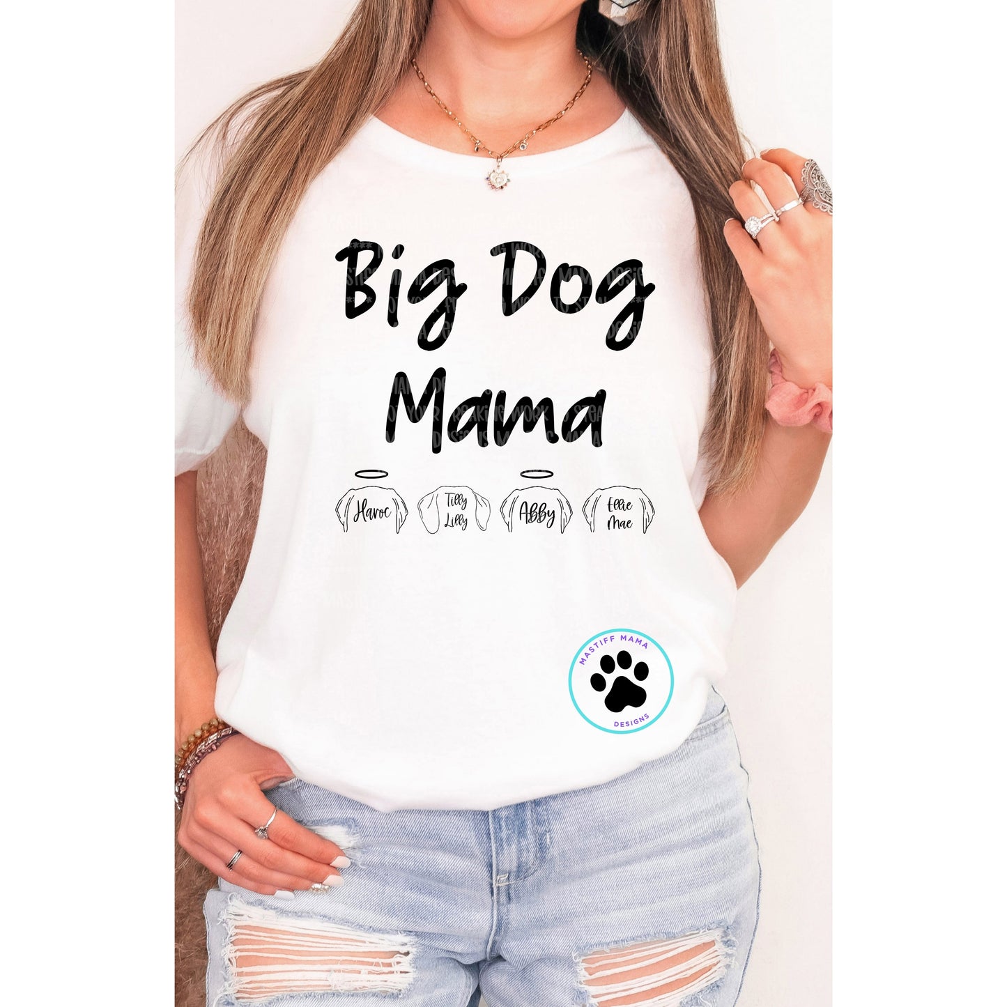 Big Dog Mama, Dad, Grammy Versions on Unisex Short Sleeve Shirt - VINTAGE