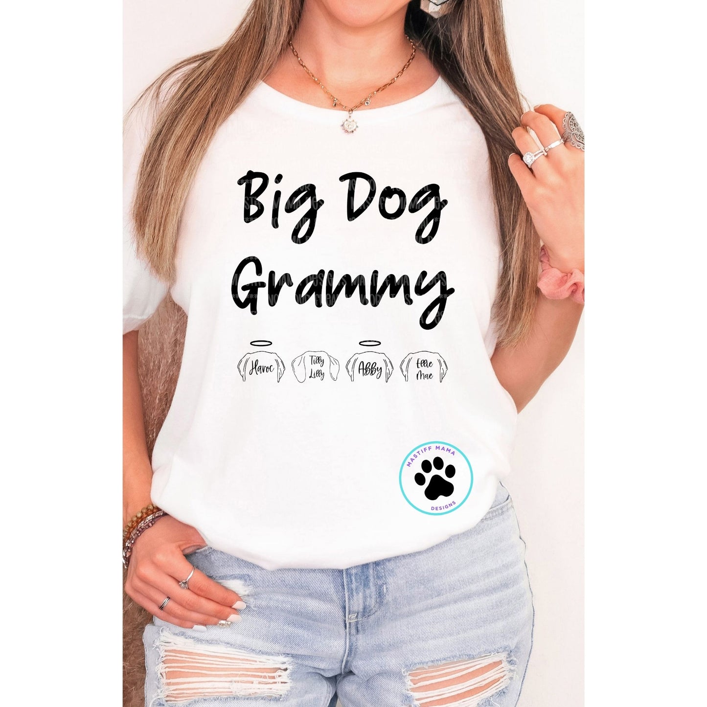 Big Dog Mama, Dad, Grammy Versions on Unisex Short Sleeve Shirt - VINTAGE