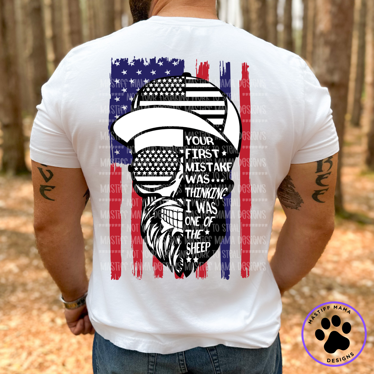 Flag First Mistake Thinking Was One of the Sheep Unisex Short Sleeve Shirt - 2 color options