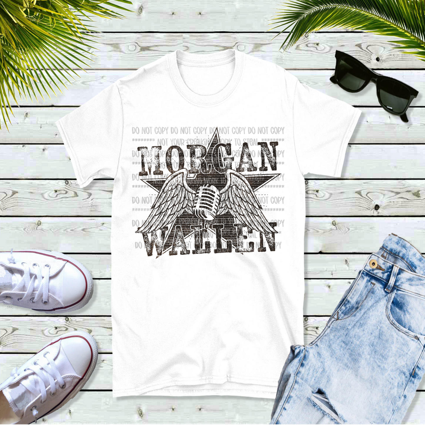 Music Morgan W allen Mic Unisex White Short Sleeve Shirt - LIMITED Availability
