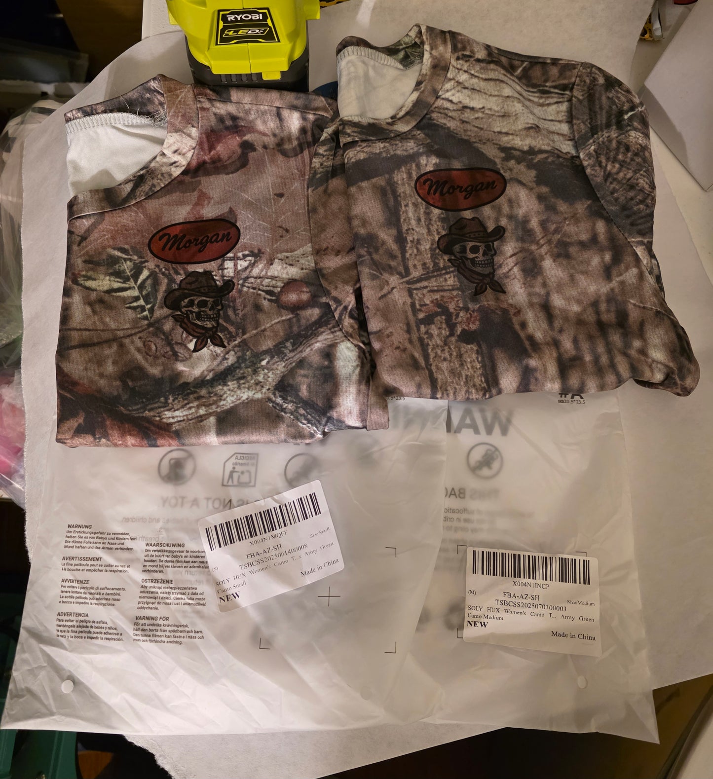 Custom Cowboy Skeleton Camo Shirt for Quenia ONLY