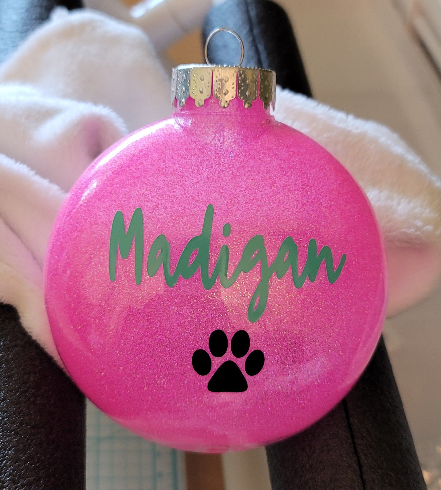 Personalized Pet Glitter Flat Style Ornament - Single Sided