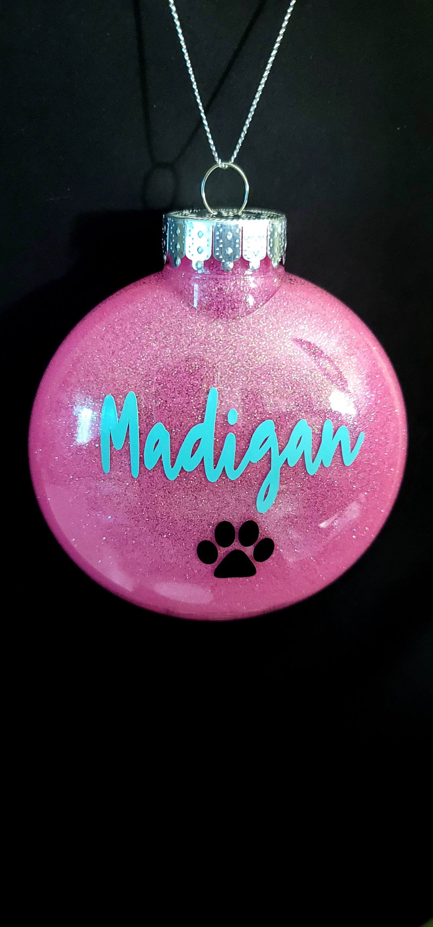 Personalized Pet Glitter Flat Style Ornament - Single Sided